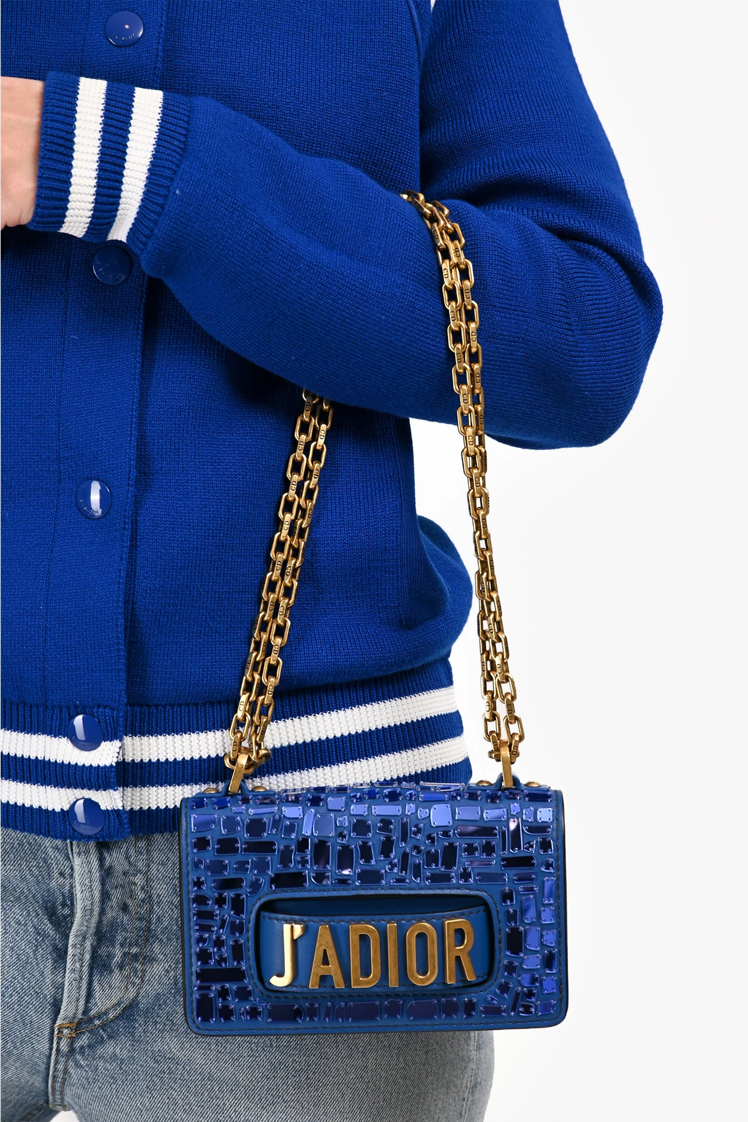 Dior 2018 Runway Blue J'Dior Mini Mosaic of Mirrors Mini Flap Bag - Image 8