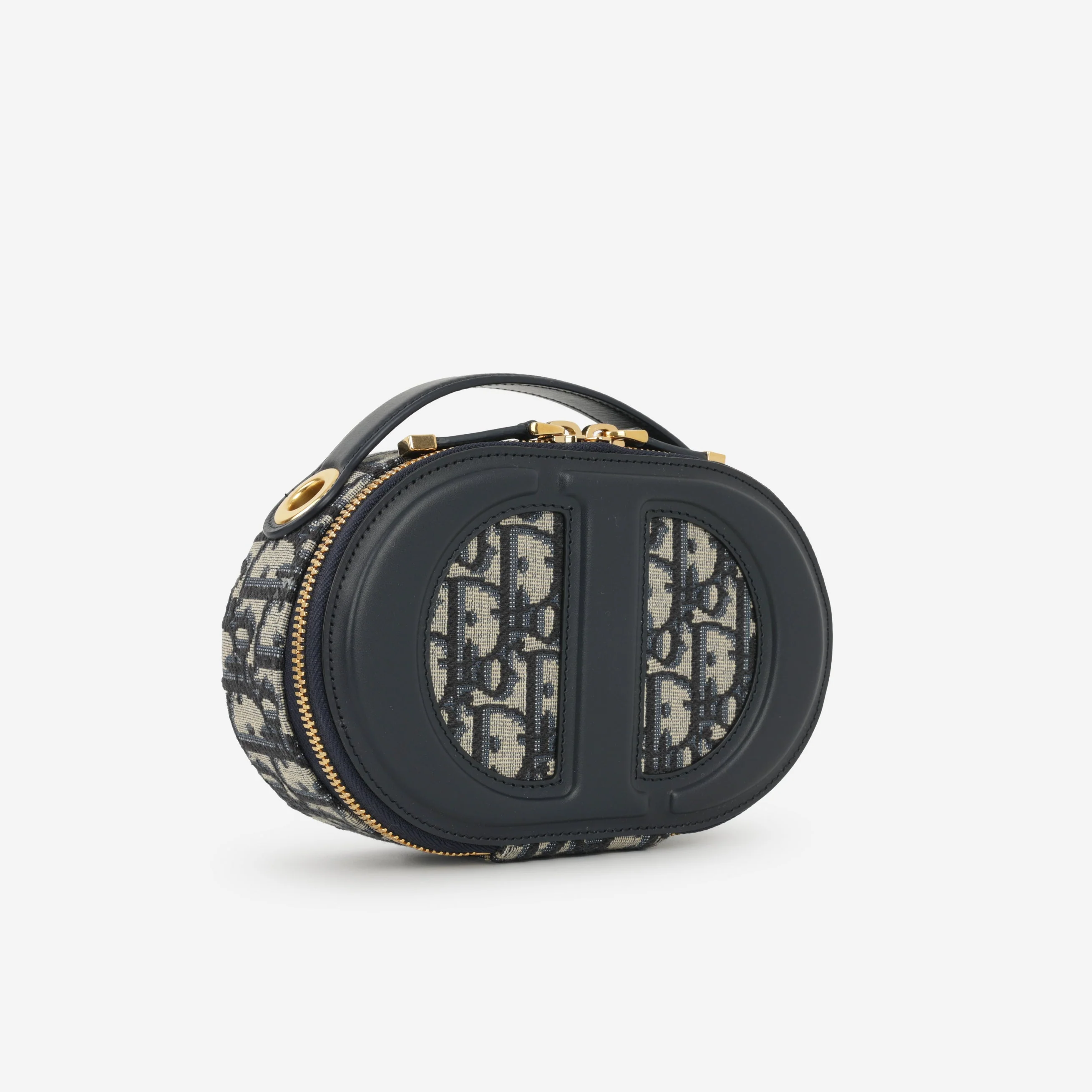 Dior CD Signature Oval Camera Bag - Navy Oblique | Gold Hardware - Image 2