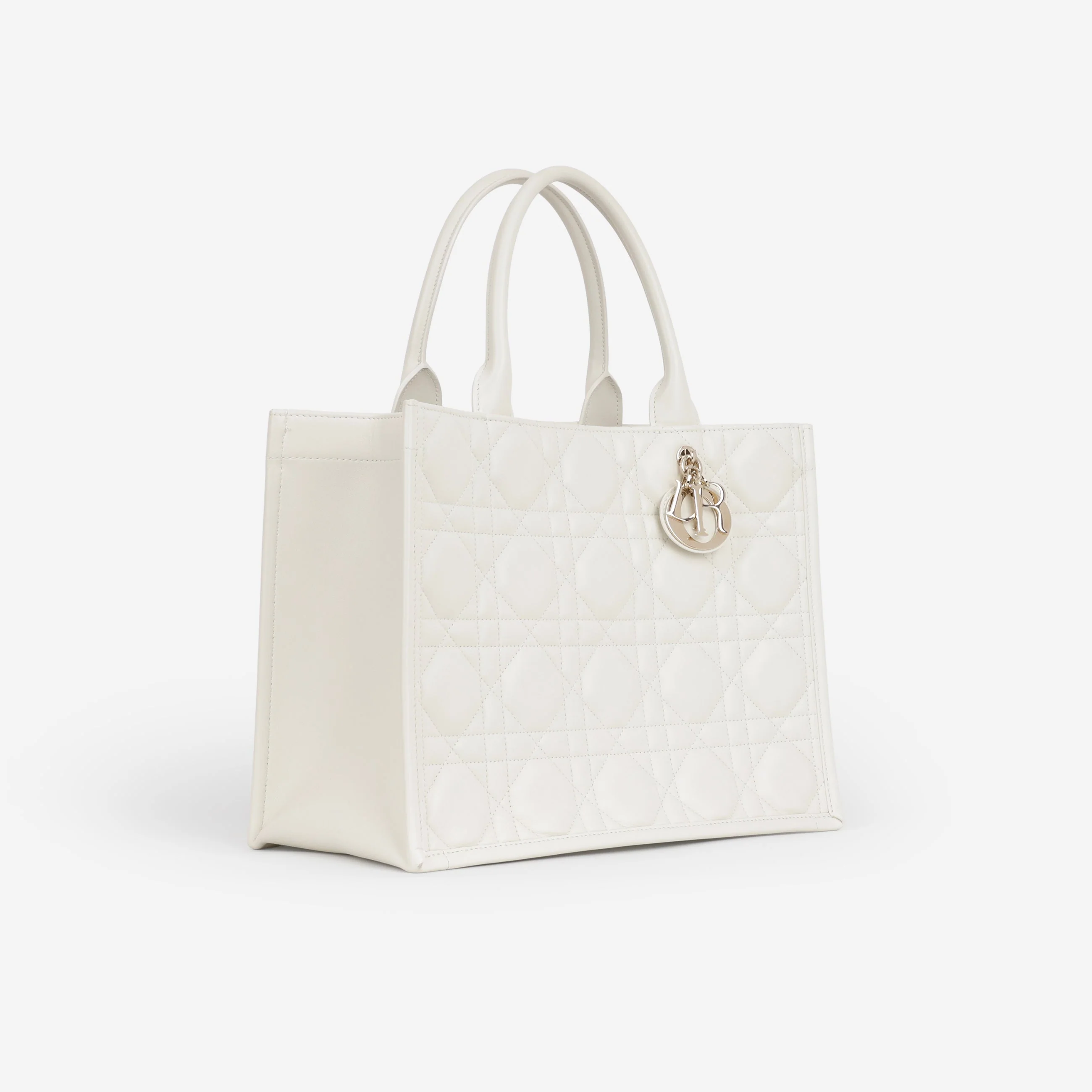 Dior Medium Book Tote - Latte Cannage Calfskin | Champagne Gold Hardware - Image 2