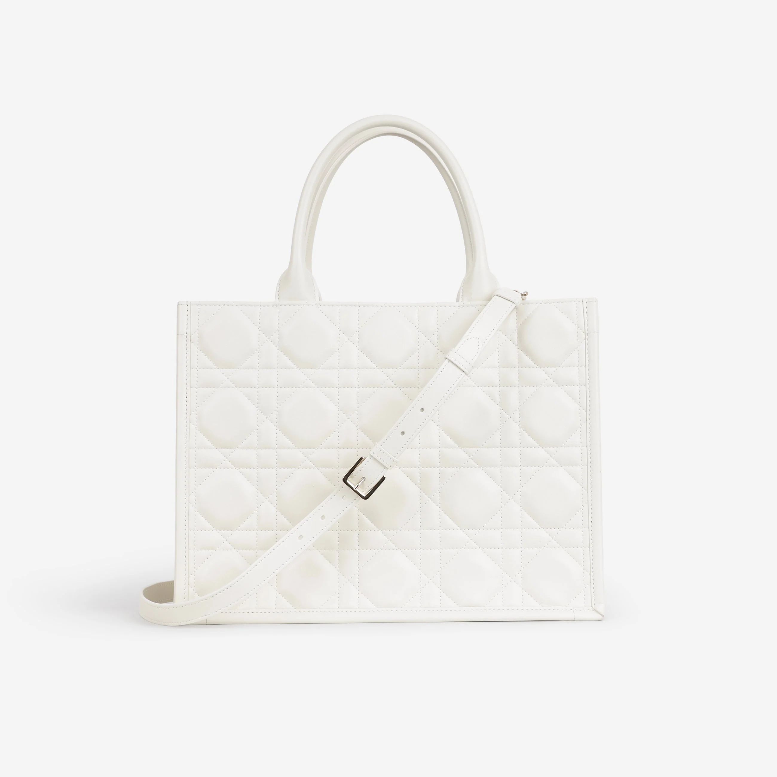 Dior Medium Book Tote - Latte Cannage Calfskin | Champagne Gold Hardware - Image 3