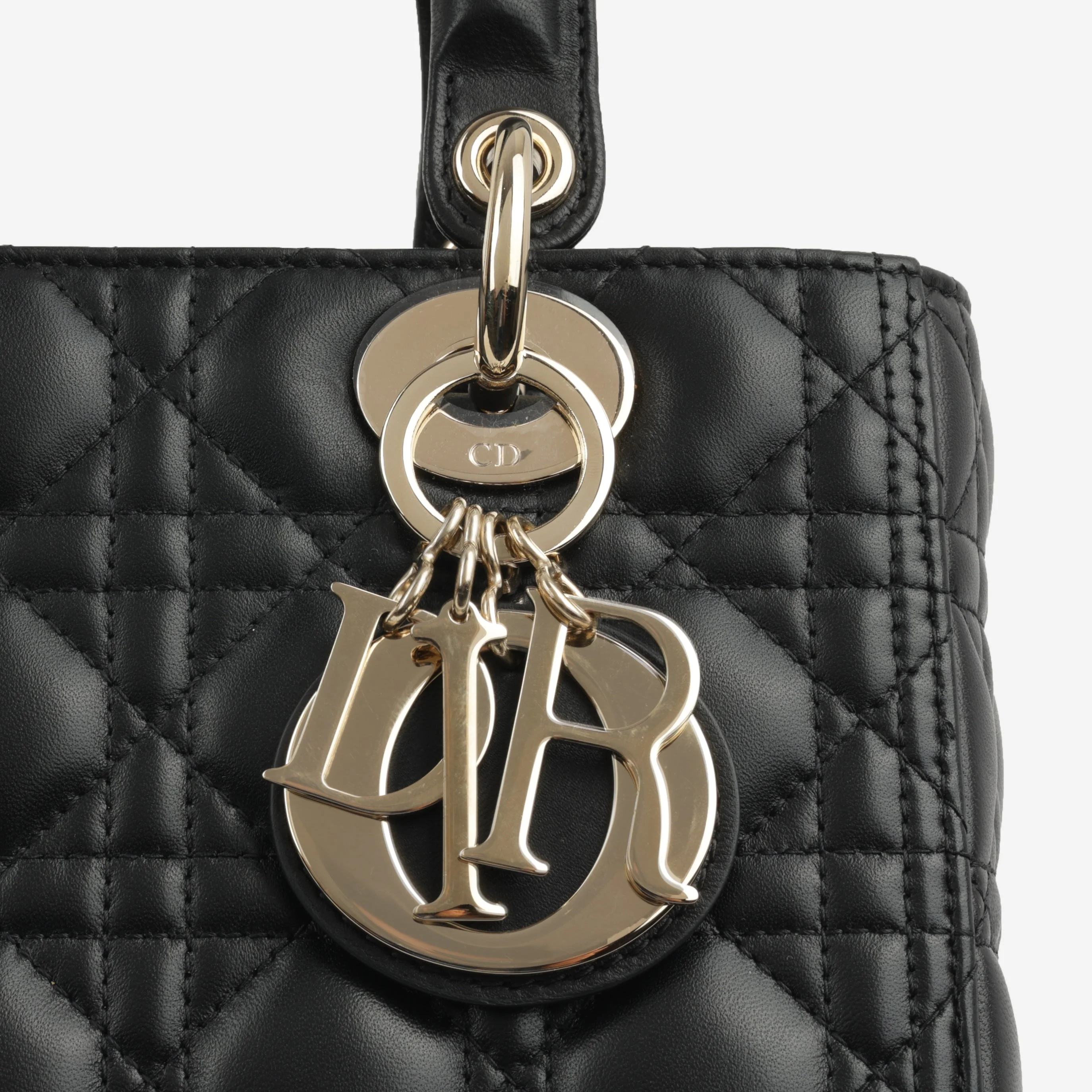 Dior Medium Lady Dior - Black Lambskin | Champagne Gold Hardware - Image 11