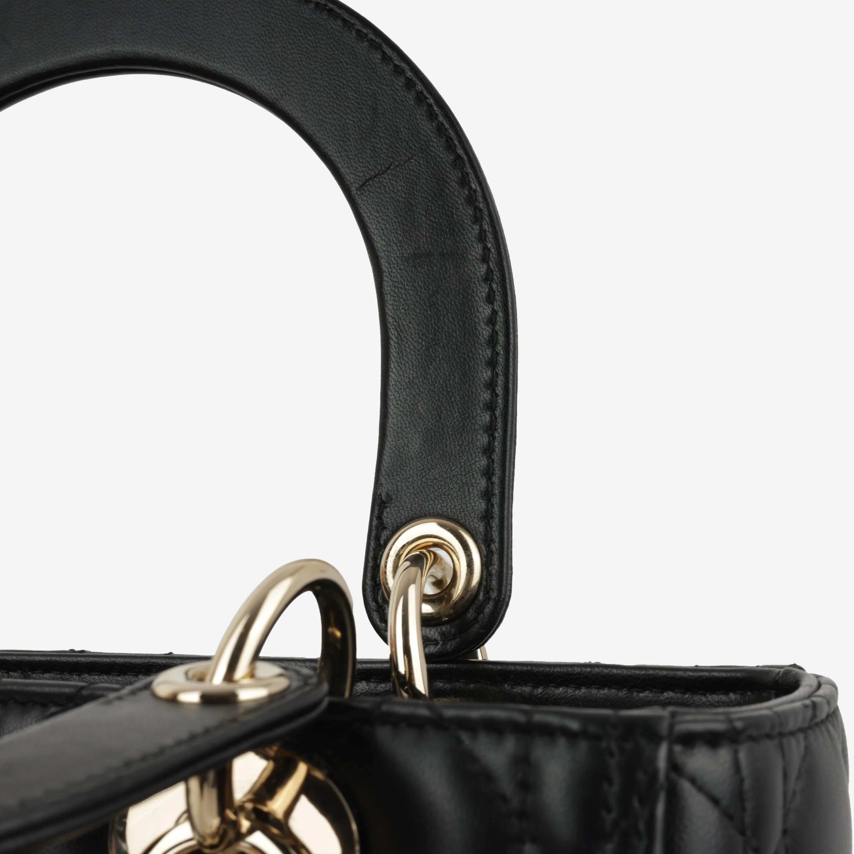 Dior Medium Lady Dior - Black Lambskin | Champagne Gold Hardware - Image 3