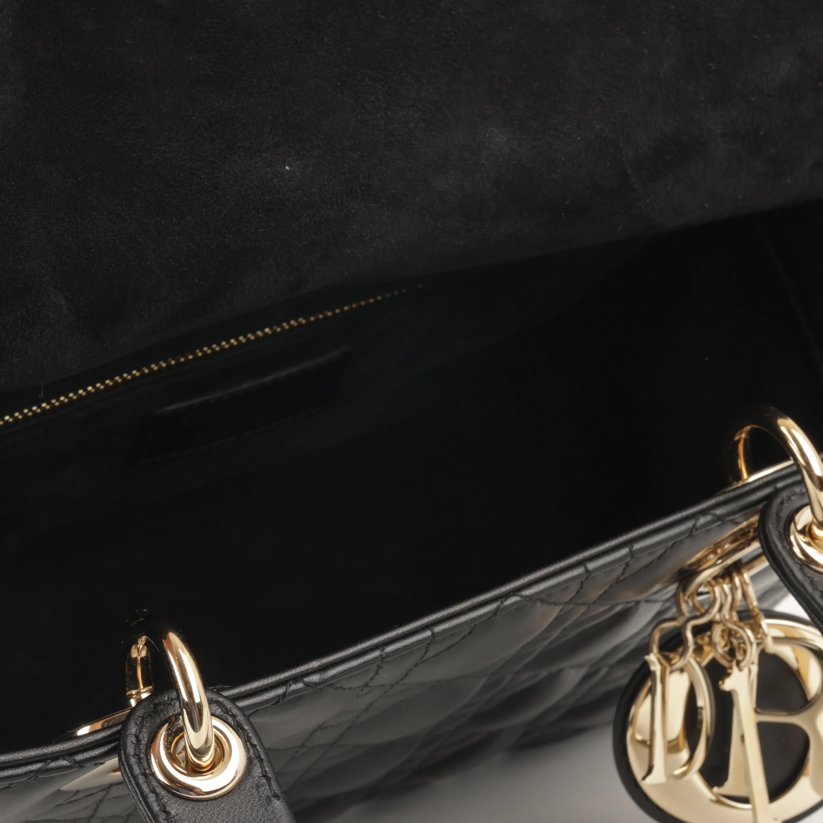Dior Medium Lady Dior - Black Lambskin | Champagne Gold Hardware - Image 6