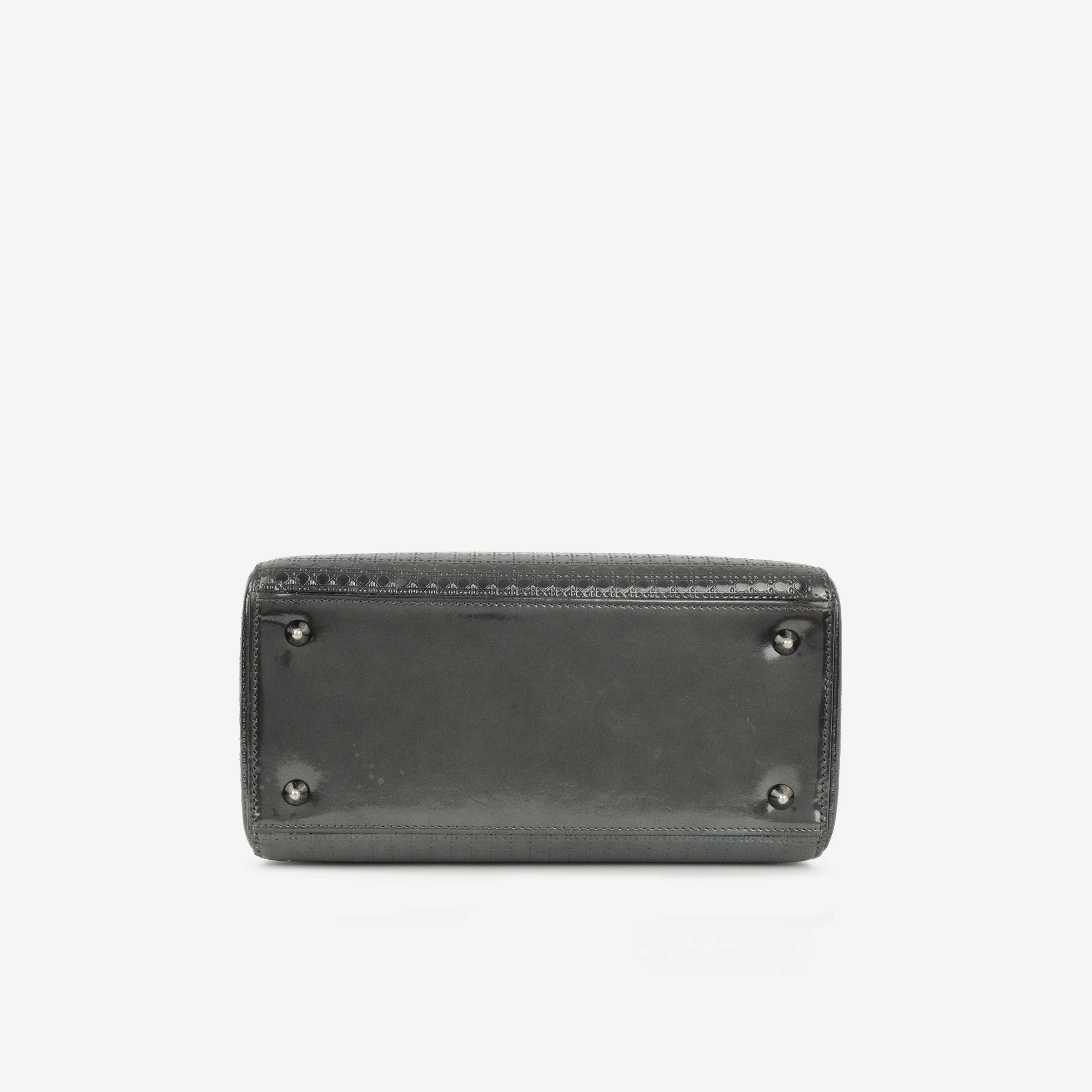 Dior Medium Lady Dior  - Dark Grey Metallic Microcannage | Ruthenium Hardware - Image 4
