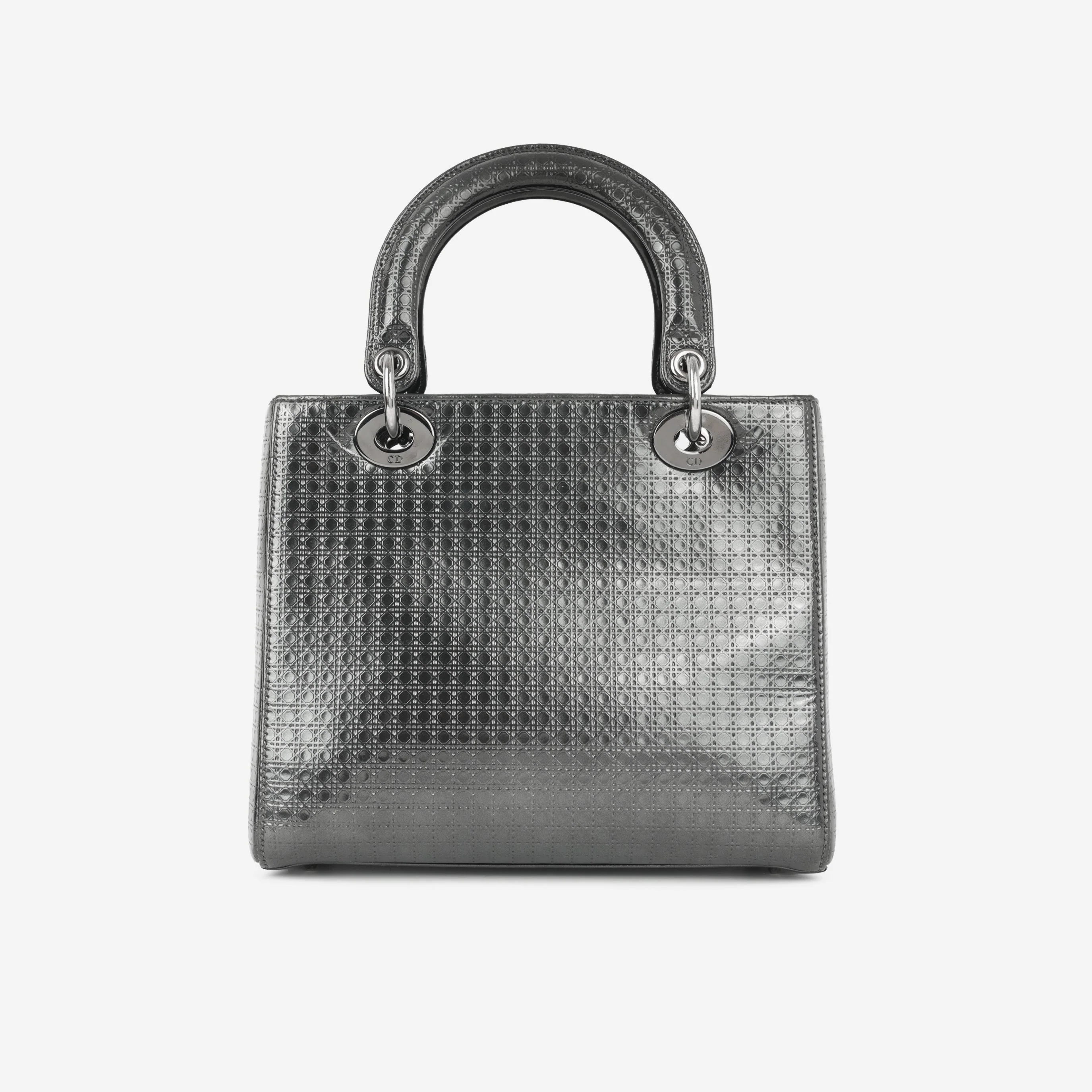 Dior Medium Lady Dior  - Dark Grey Metallic Microcannage | Ruthenium Hardware - Image 5