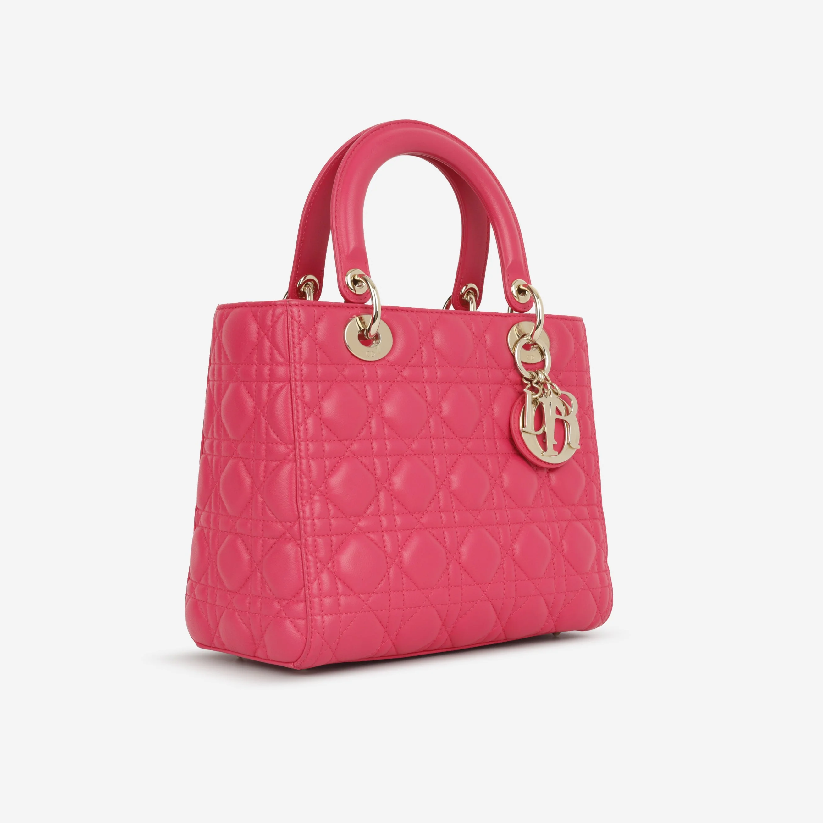 Dior Medium Lady Dior - Pink Lambskin | Champagne Gold Hardware - Image 2