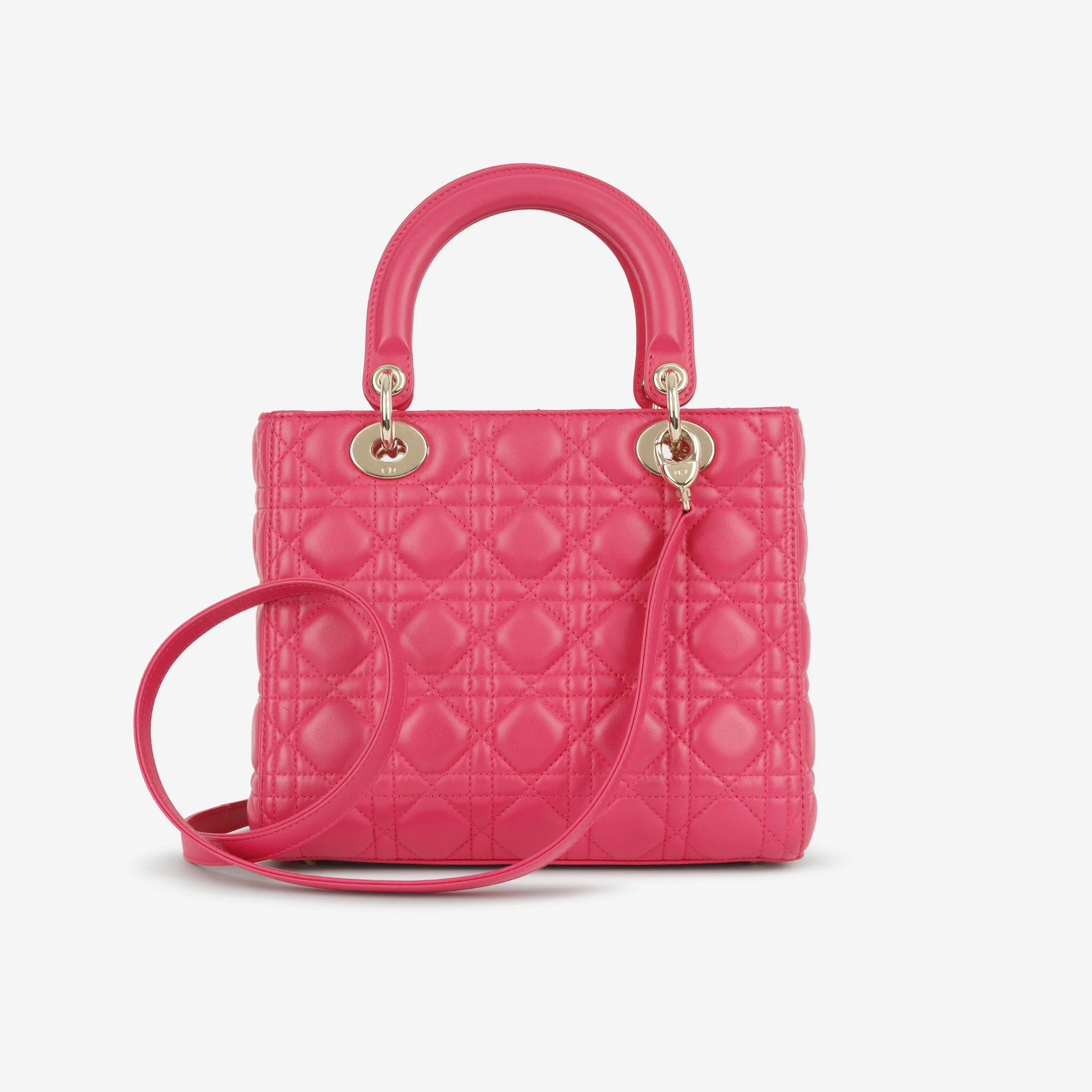 Dior Medium Lady Dior - Pink Lambskin | Champagne Gold Hardware - Image 3