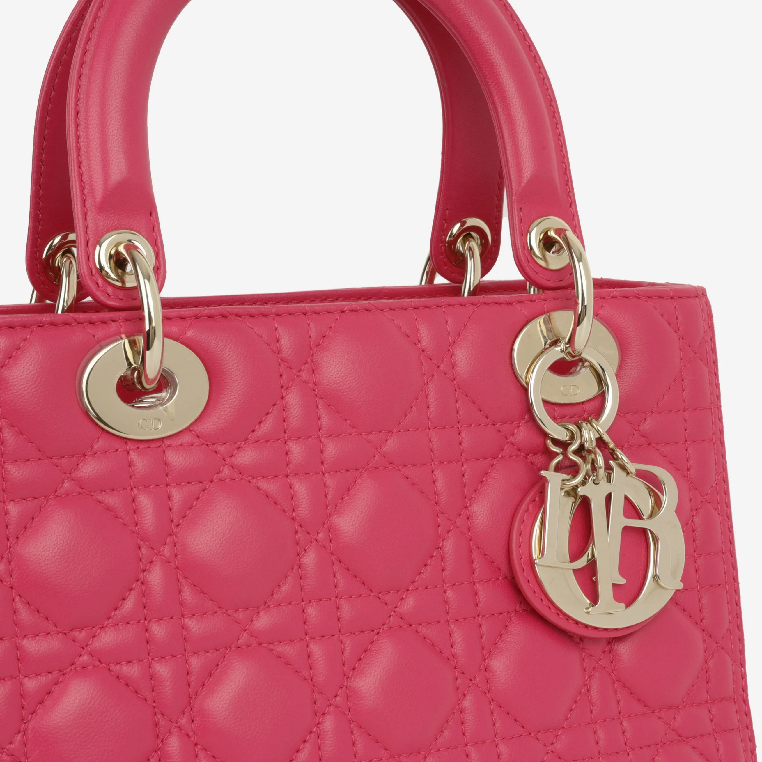 Dior Medium Lady Dior - Pink Lambskin | Champagne Gold Hardware - Image 6