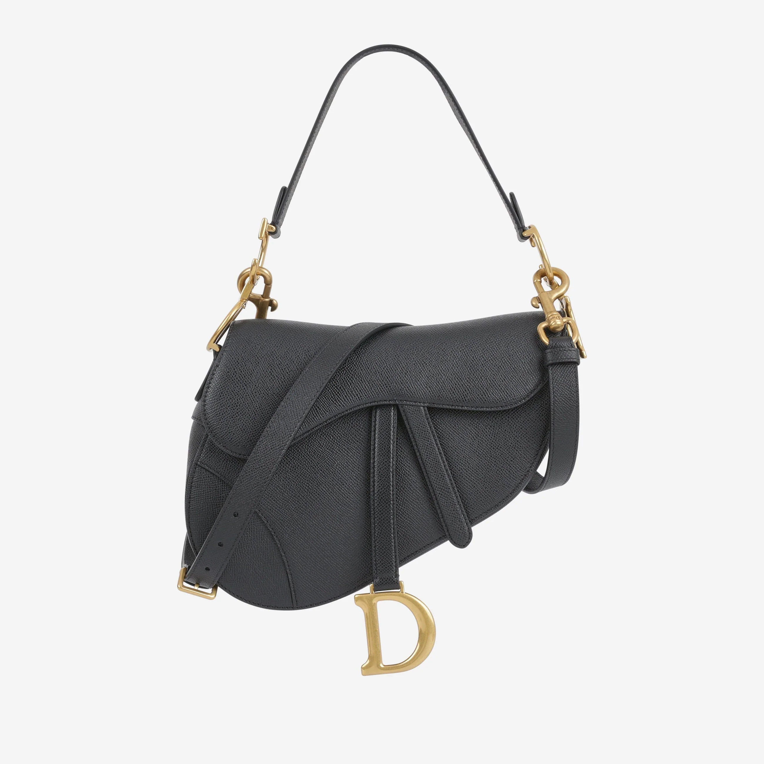 Dior Medium Saddle - Black Grained Calfskin | Gold Hardware - Image 2