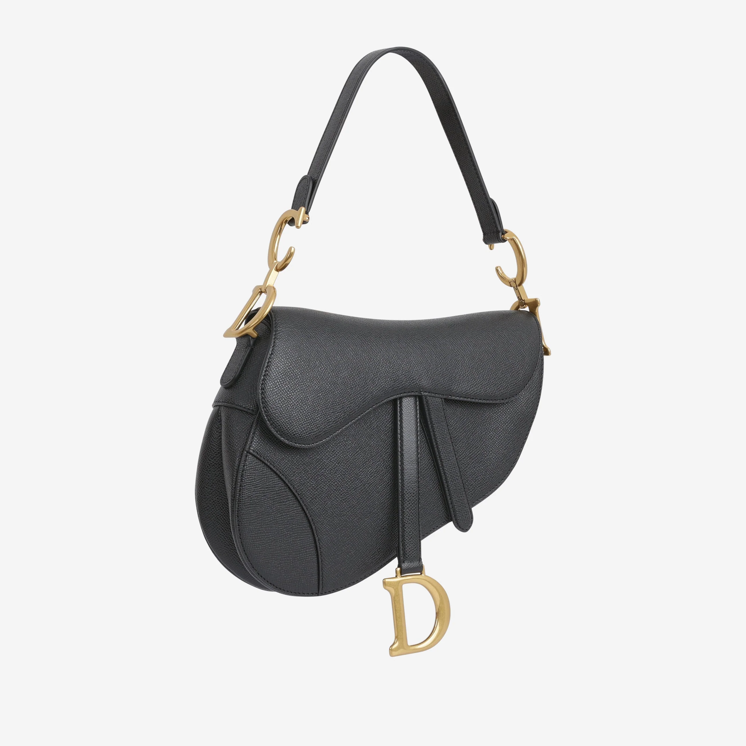 Dior Medium Saddle - Black Grained Calfskin | Gold Hardware - Image 3