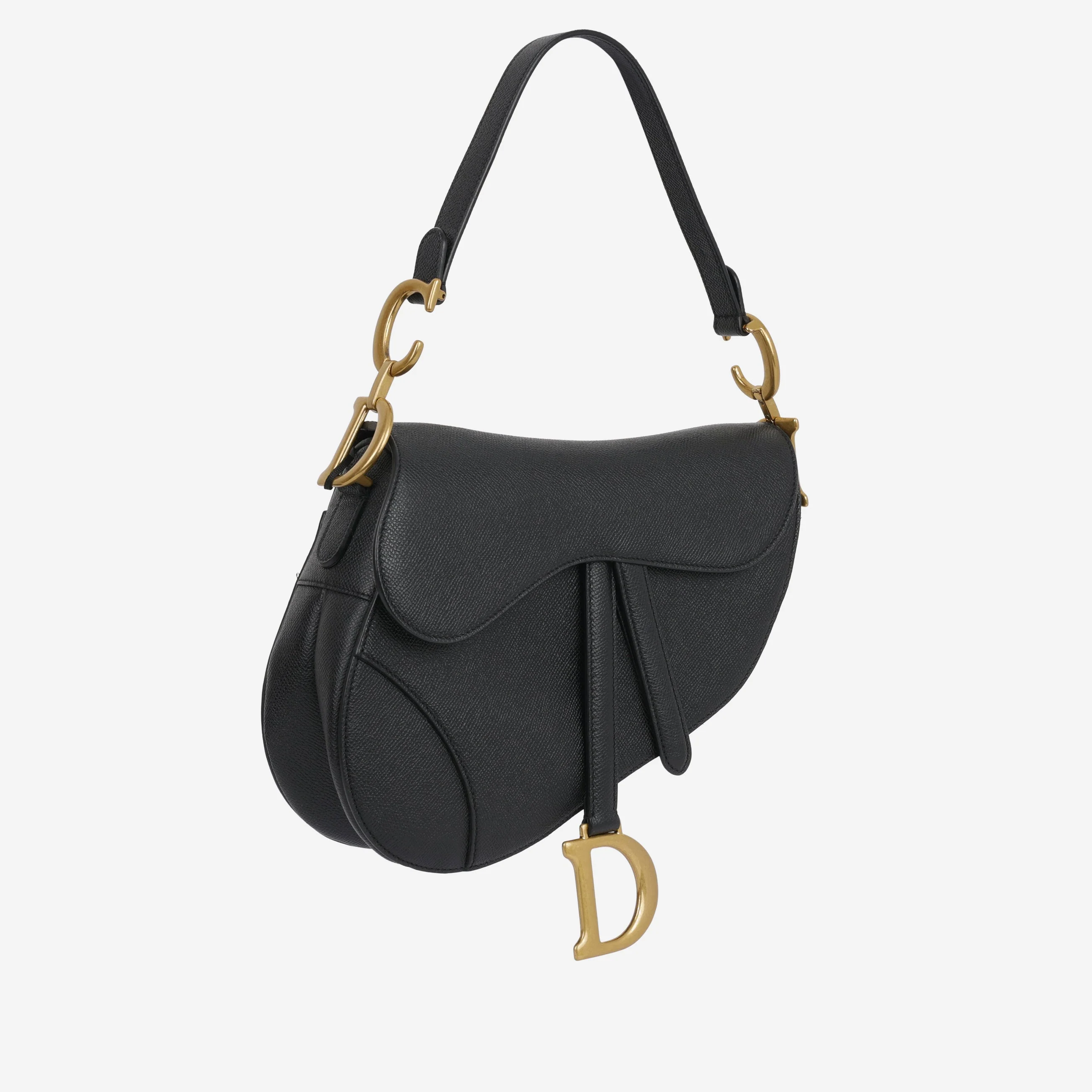 Dior Medium Saddle - Black Grained Calfskin | Gold Hardware - Image 2