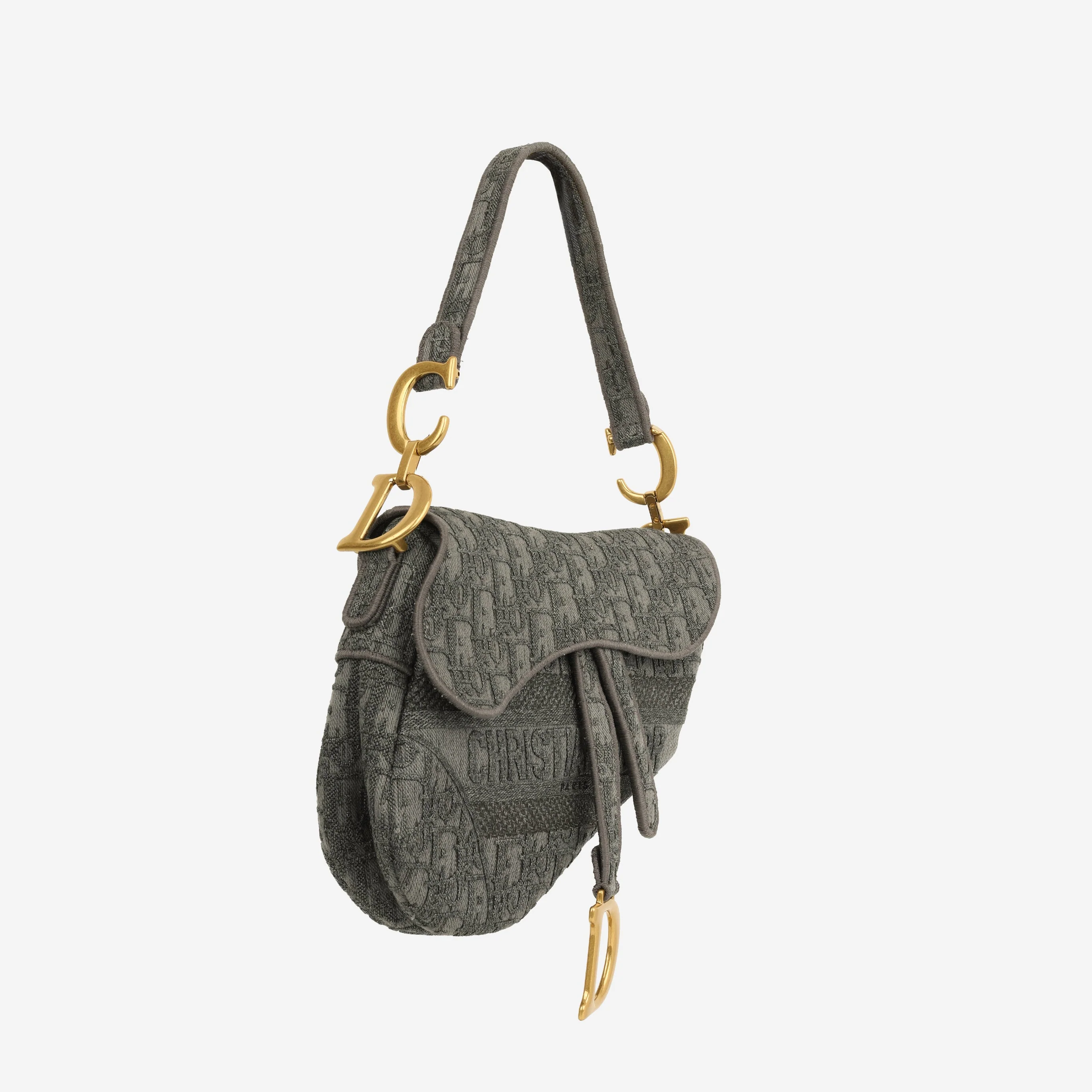 Dior Medium Saddle - Grey Oblique Canvas | Gold Hardware - Image 2