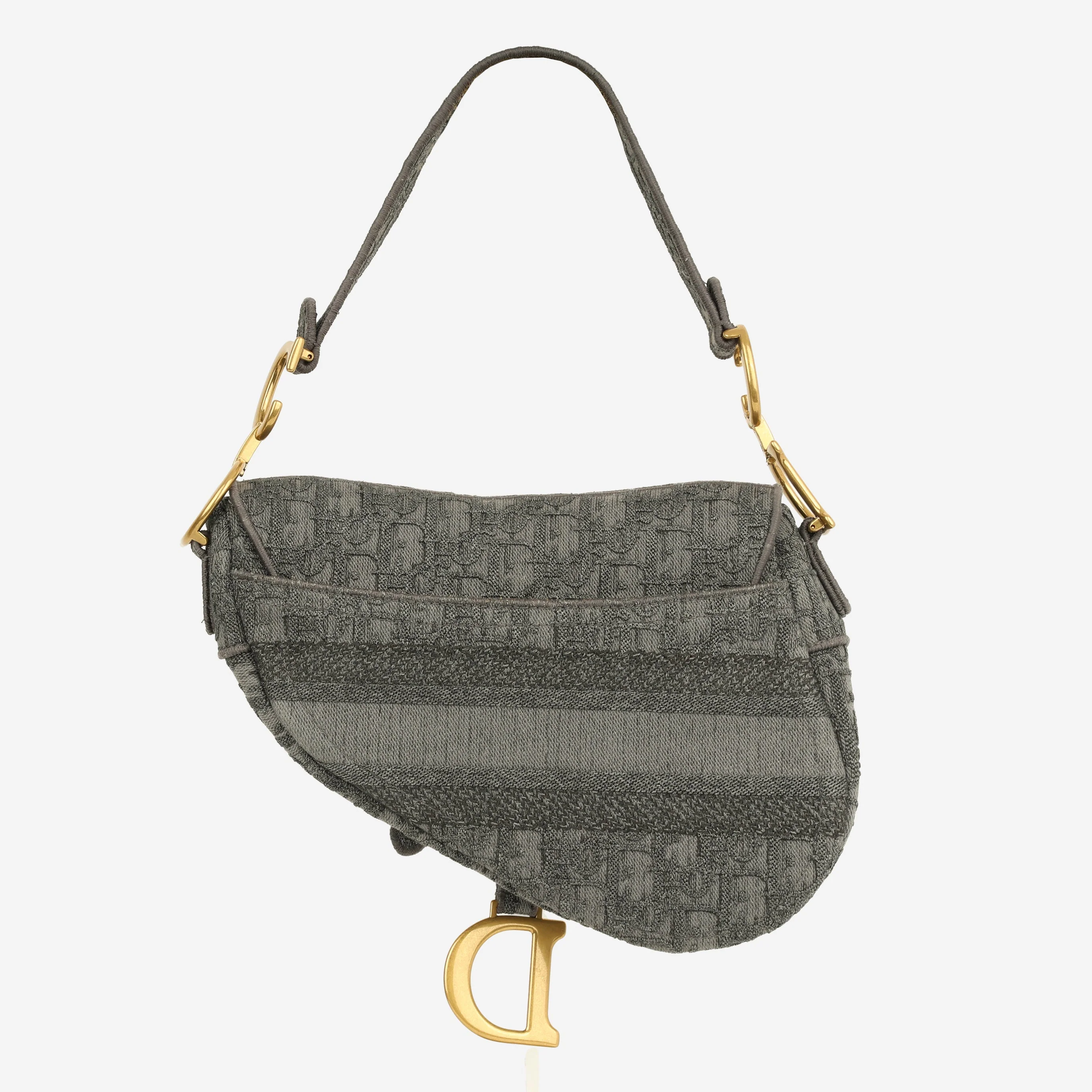 Dior Medium Saddle - Grey Oblique Canvas | Gold Hardware - Image 6