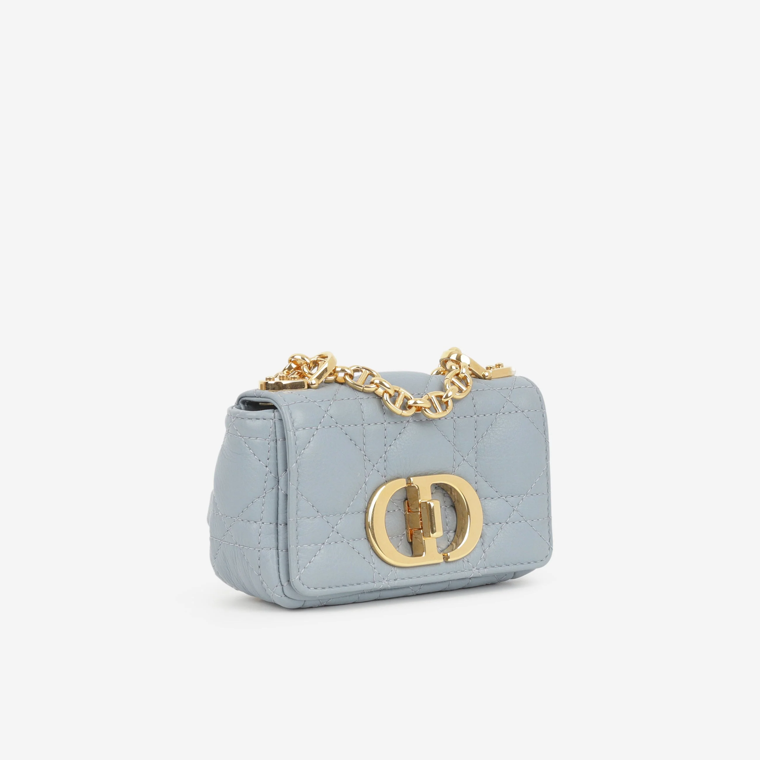 Dior Micro Caro Bag - Stone Grey Calfskin | Gold Hardware - Image 2