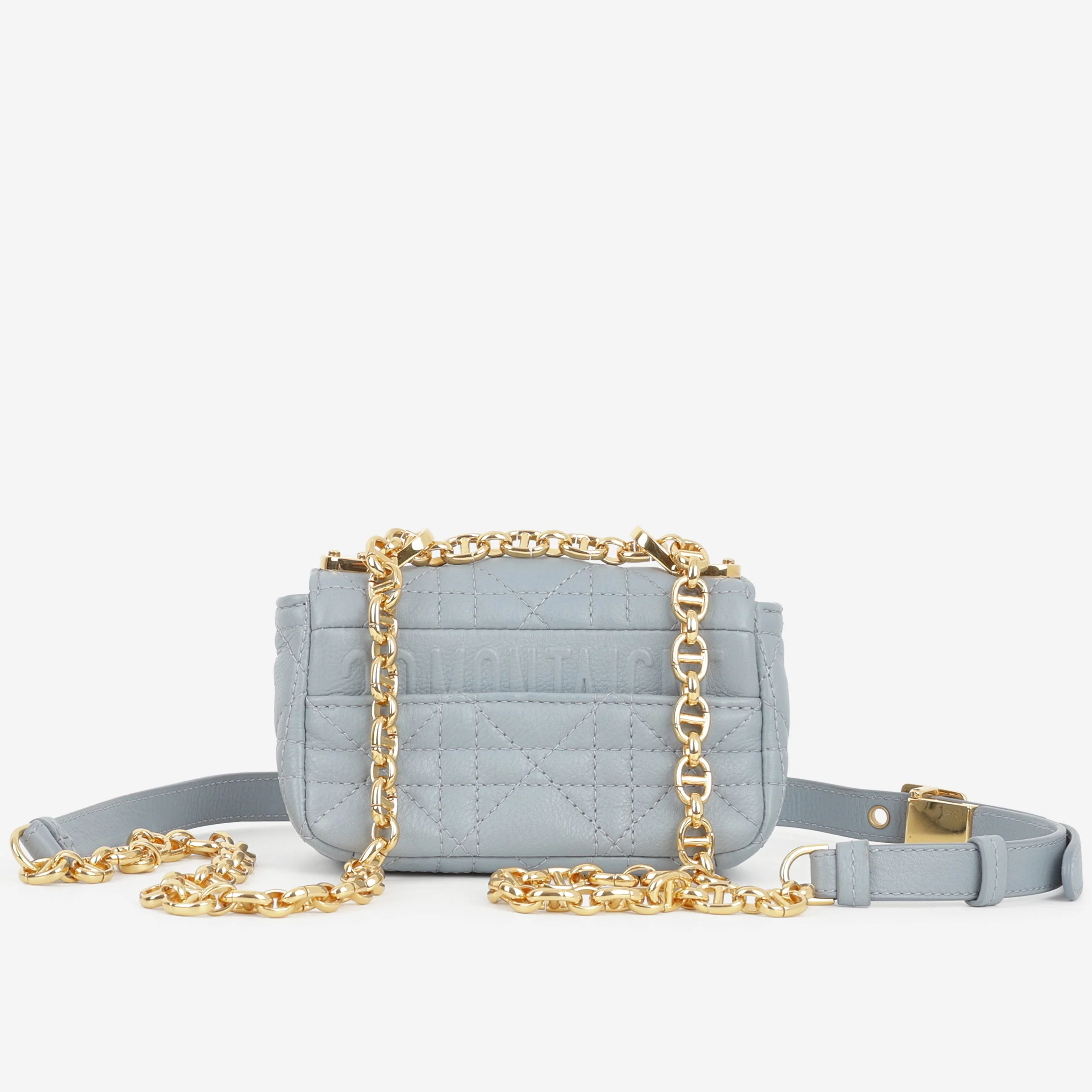 Dior Micro Caro Bag - Stone Grey Calfskin | Gold Hardware - Image 3