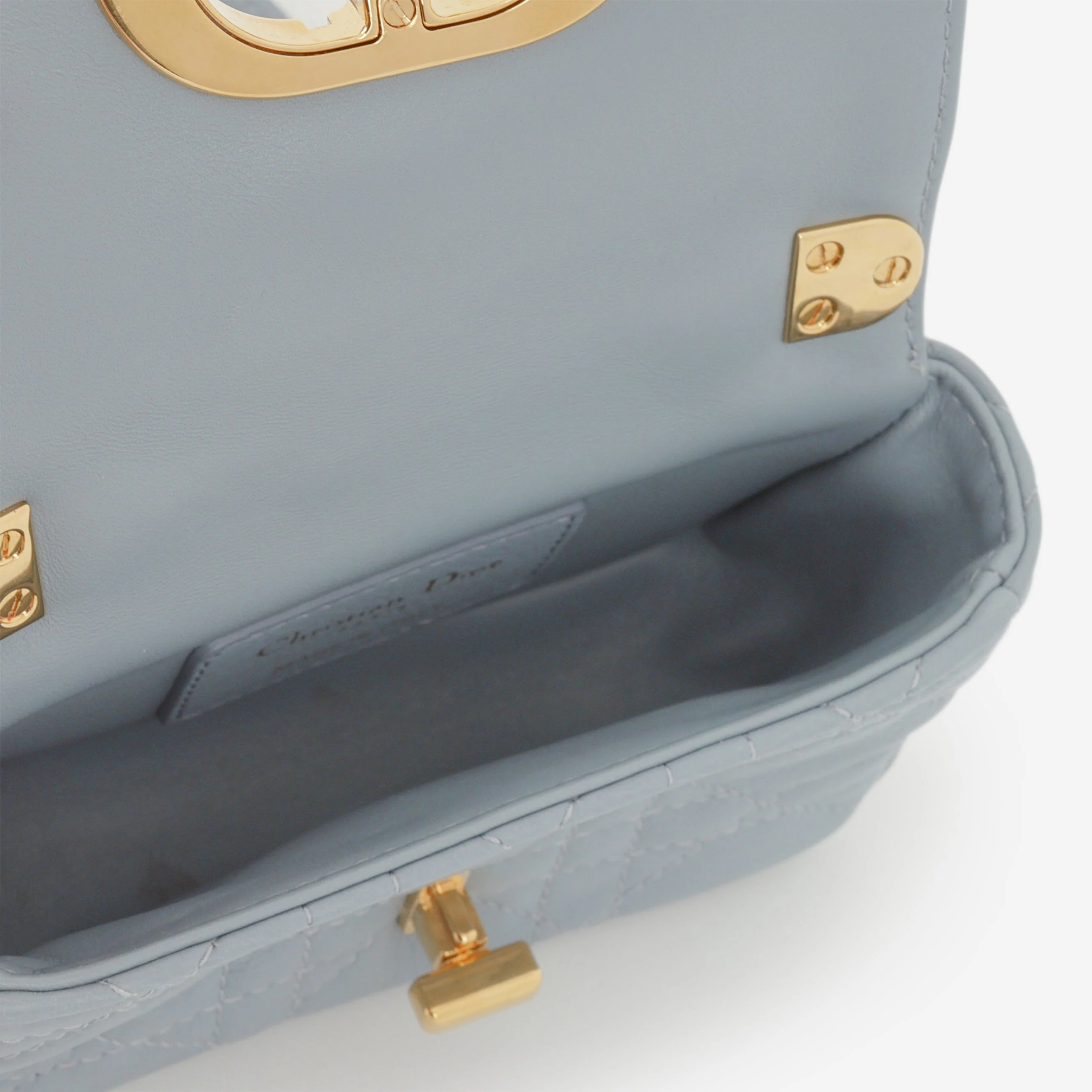 Dior Micro Caro Bag - Stone Grey Calfskin | Gold Hardware - Image 5