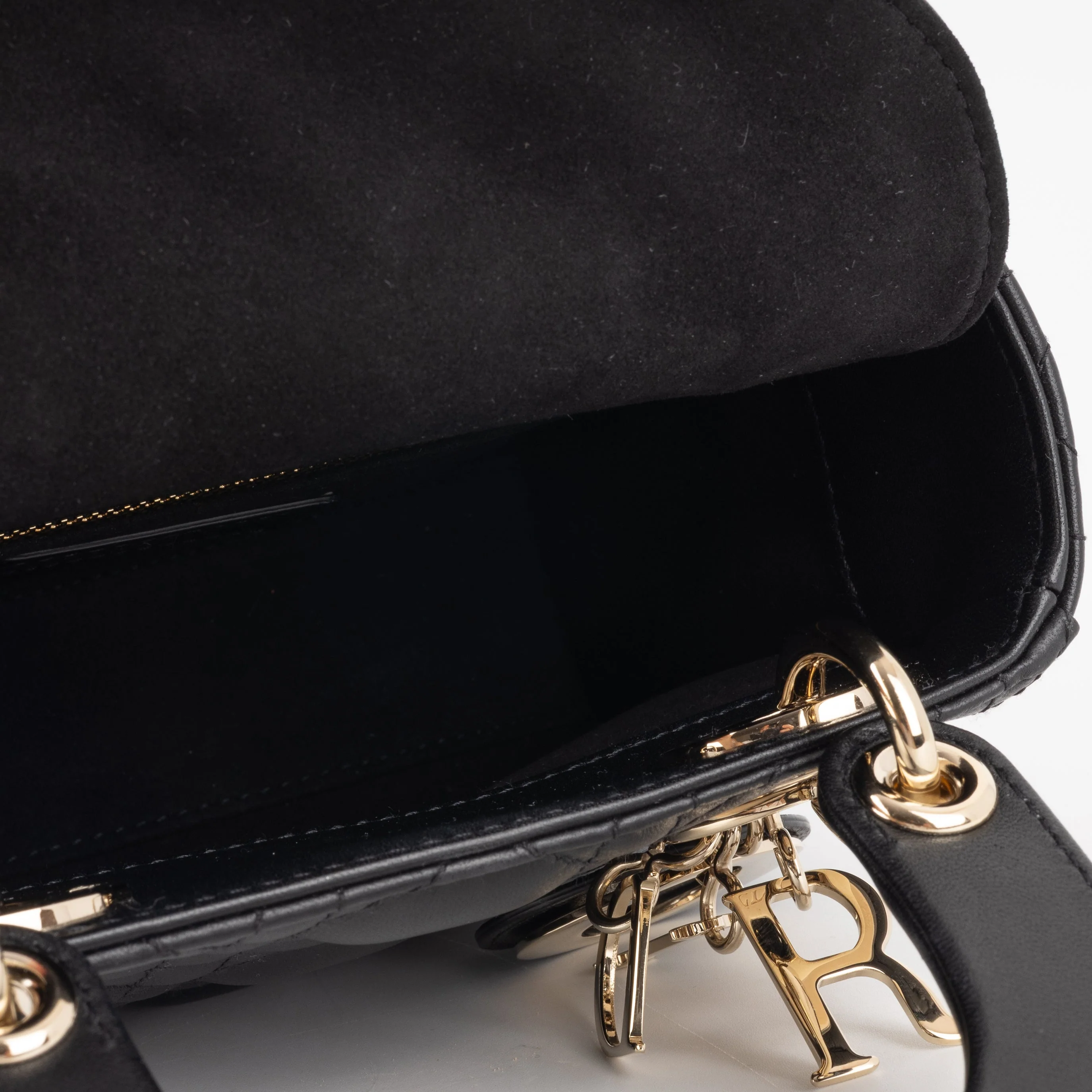 Dior Mini Lady Dior - Black Lambskin | Champagne Gold Hardware - Image 3
