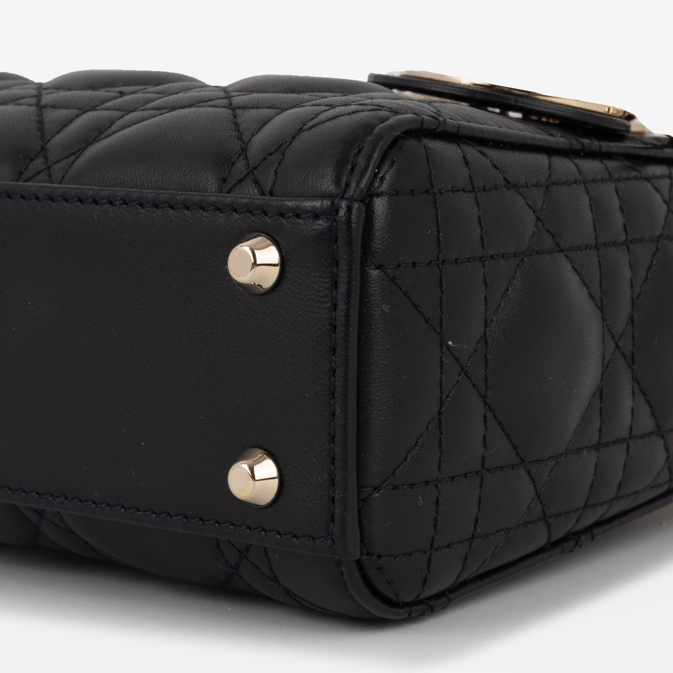 Dior Mini Lady Dior - Black Lambskin | Champagne Gold Hardware - Image 5