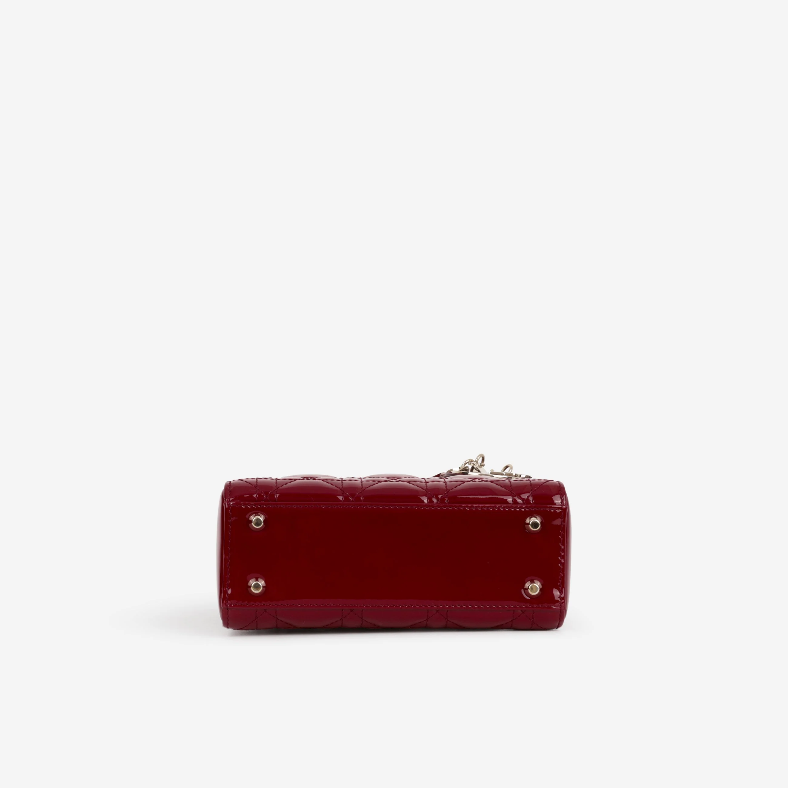 Dior Mini Lady Dior - Cherry Red Patent | Champagne Gold Hardware - Image 3