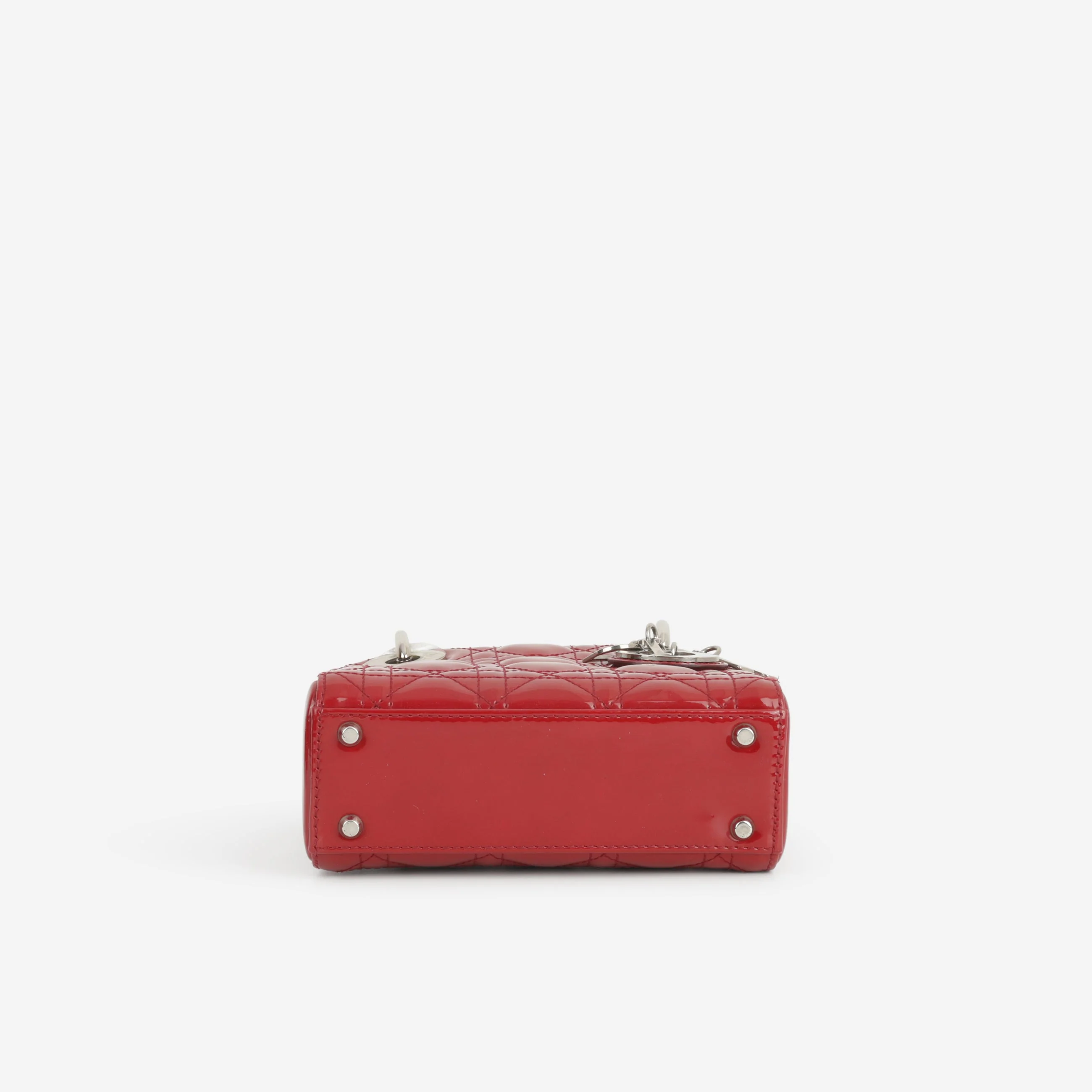 Dior Mini Lady Dior - Cherry Red Patent | Silver Hardware - Image 4