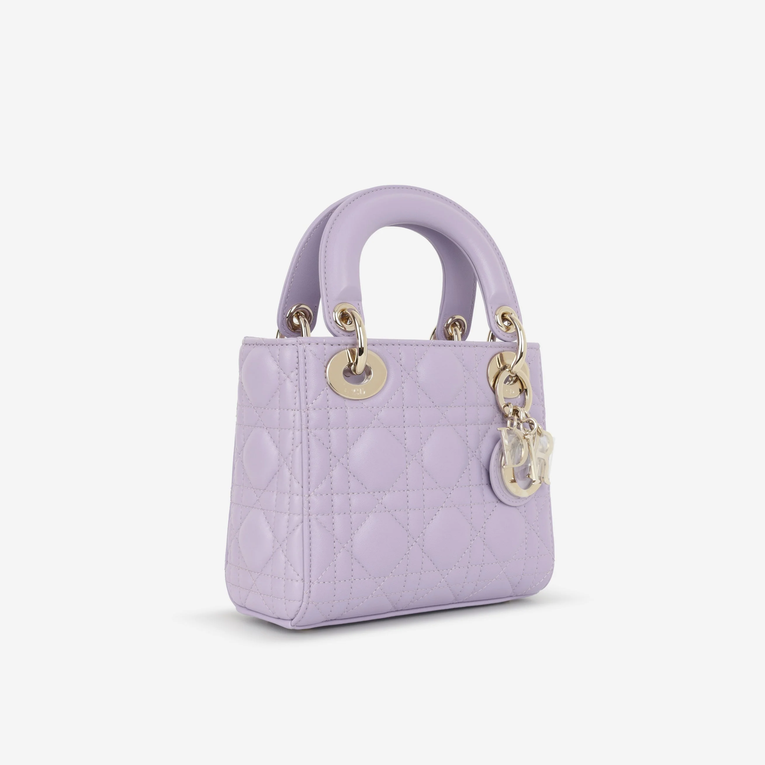 Dior Mini Lady Dior - Lilac Lambskin | Champagne Gold Hardware - Image 2
