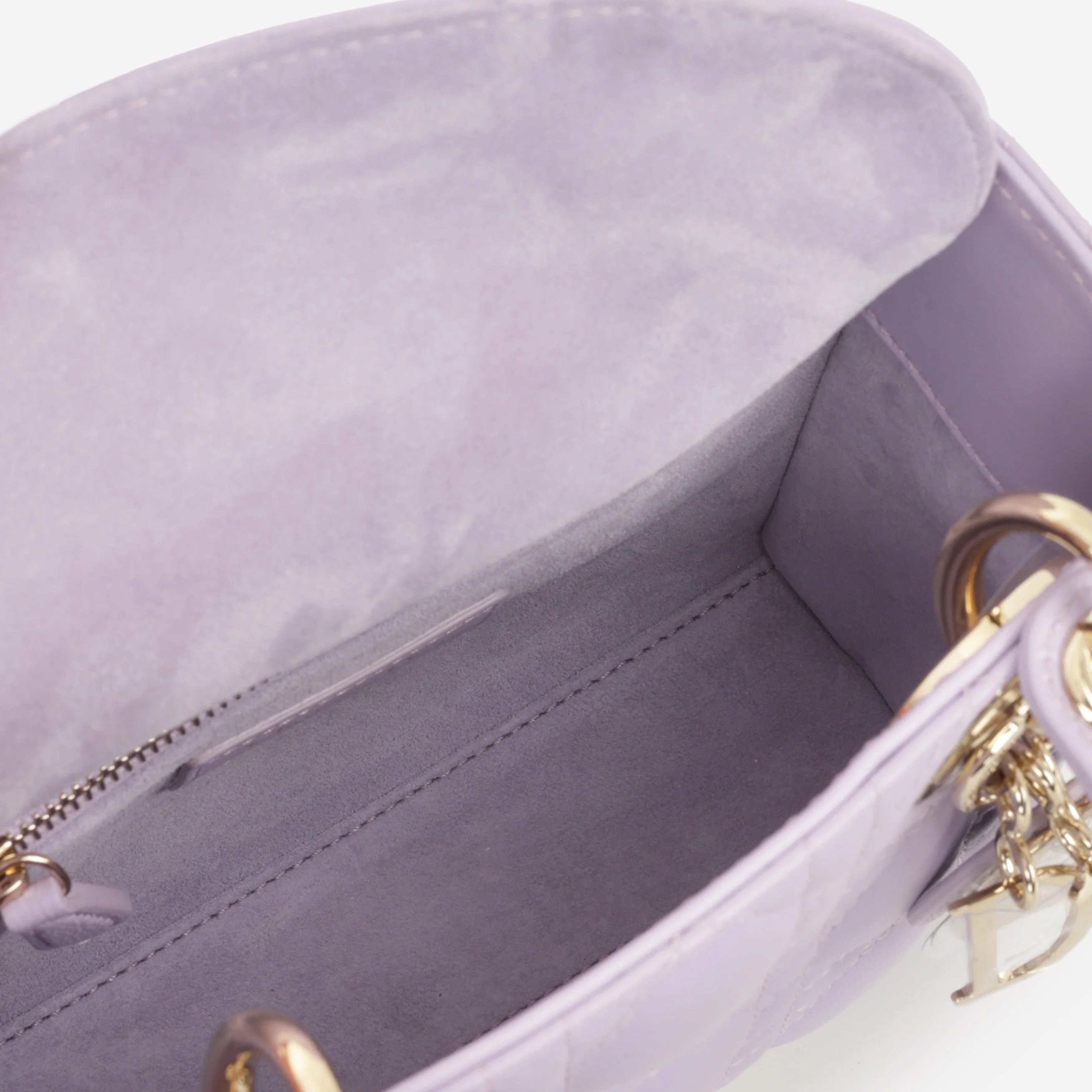 Dior Mini Lady Dior - Lilac Lambskin | Champagne Gold Hardware - Image 5