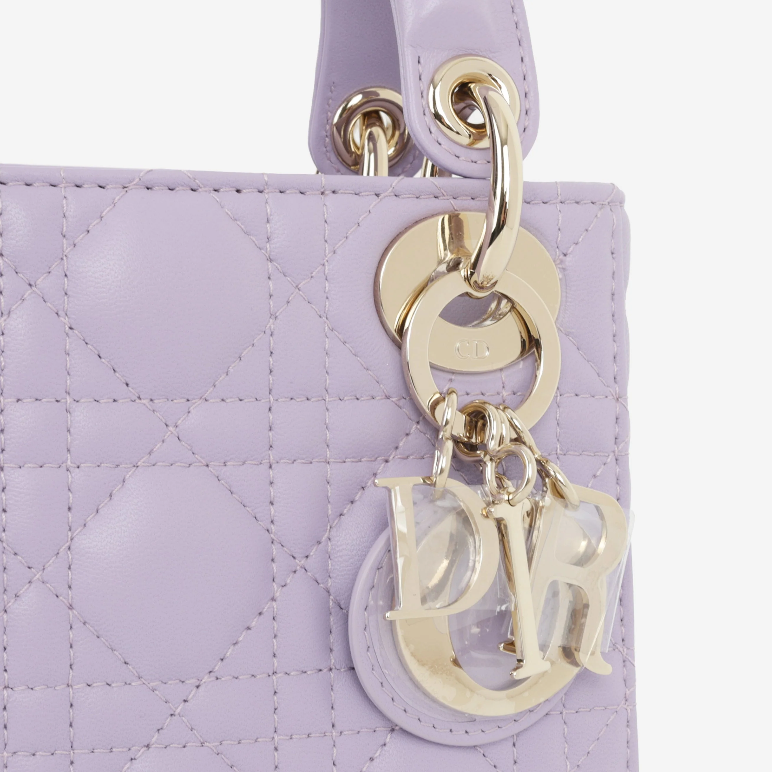 Dior Mini Lady Dior - Lilac Lambskin | Champagne Gold Hardware - Image 6
