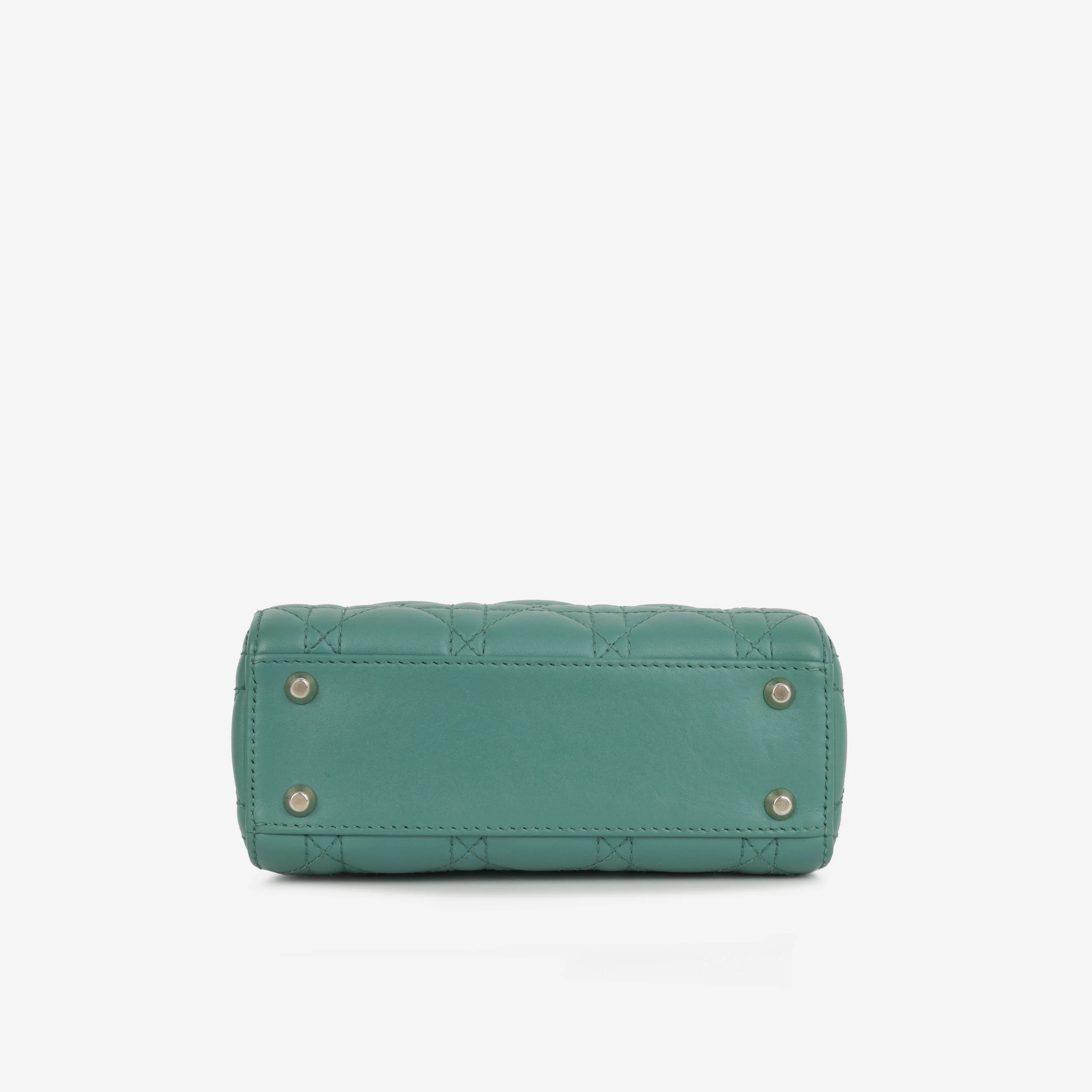 Dior Mini Lady Dior - Teal Lambskin | Champagne Gold Hardware - Image 5