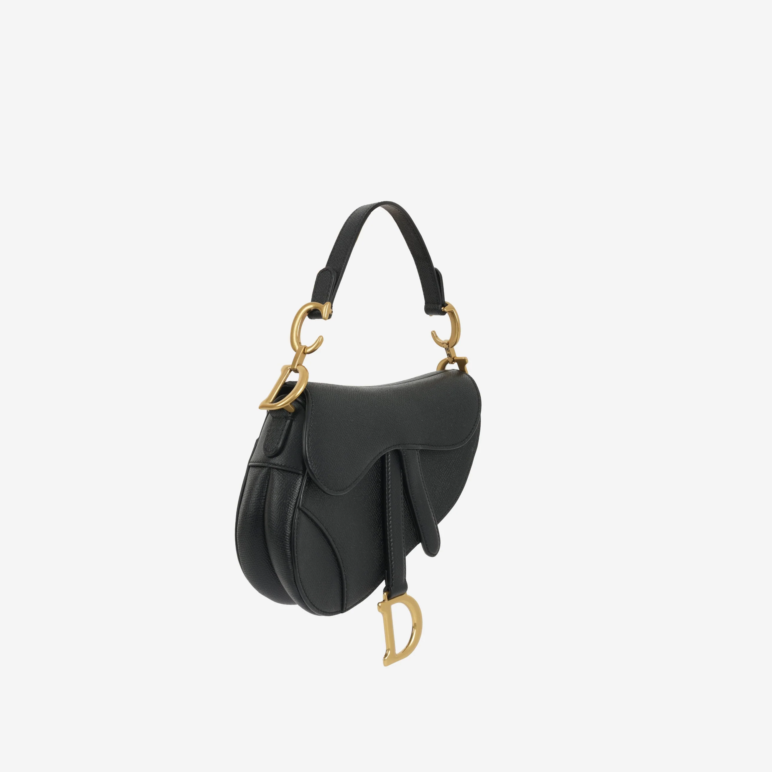 Dior Mini Saddle -  Black Grained Calfskin | Gold Hardware - Image 2