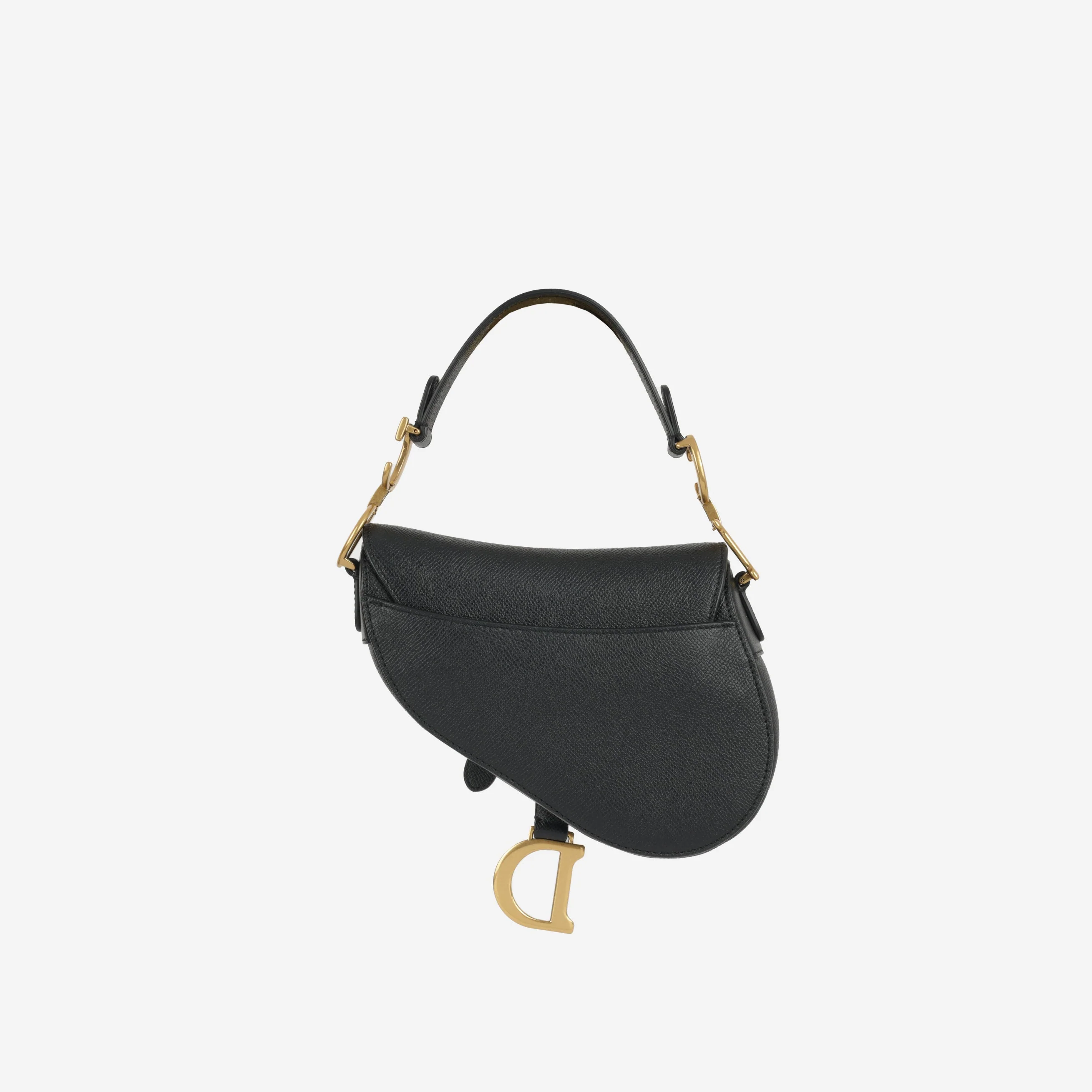 Dior Mini Saddle -  Black Grained Calfskin | Gold Hardware - Image 3
