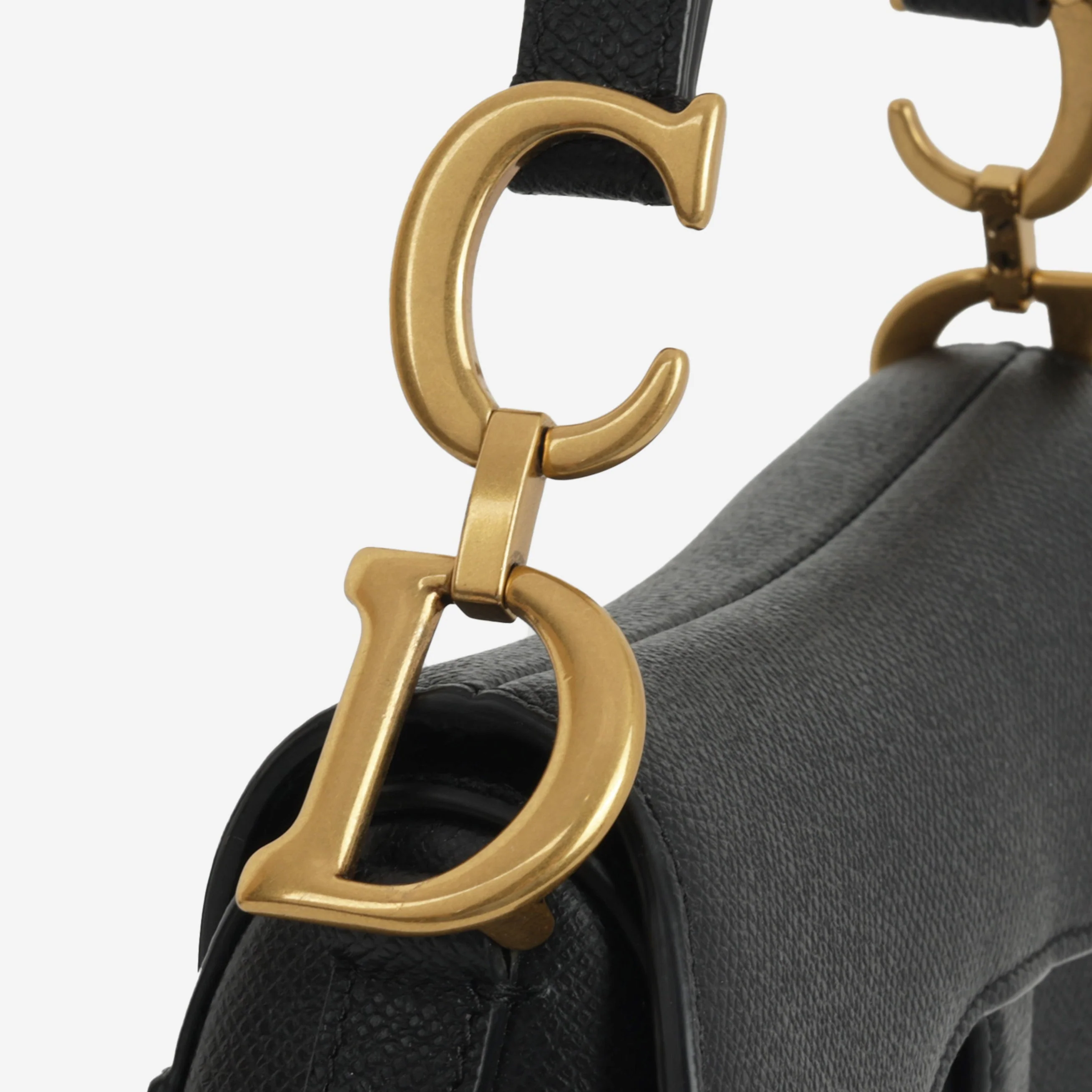 Dior Mini Saddle -  Black Grained Calfskin | Gold Hardware - Image 5