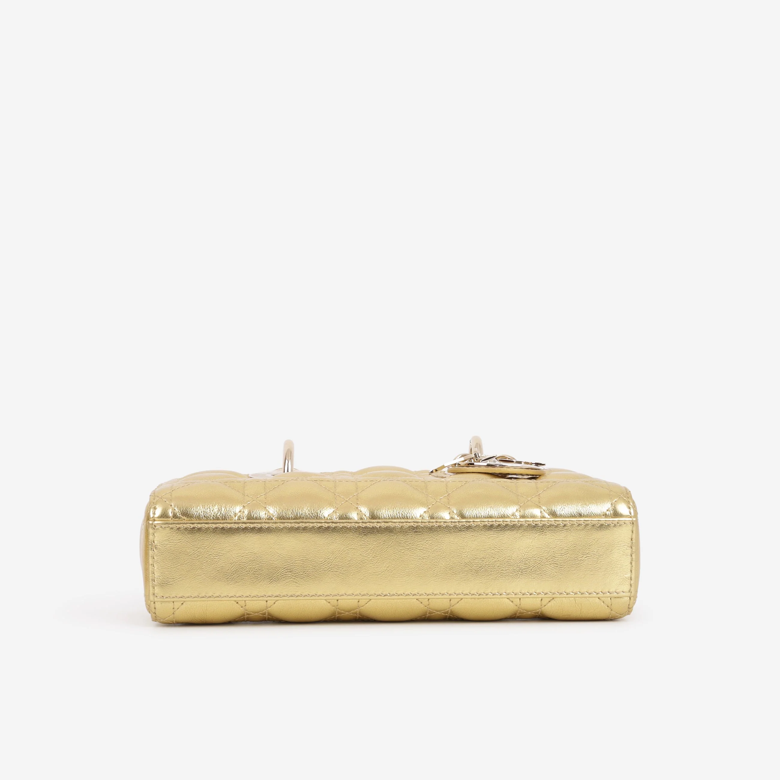 Dior Small Lady D-Joy - Gold Metallic Lambskin Cannage | Champagne Gold Hardware - Image 5