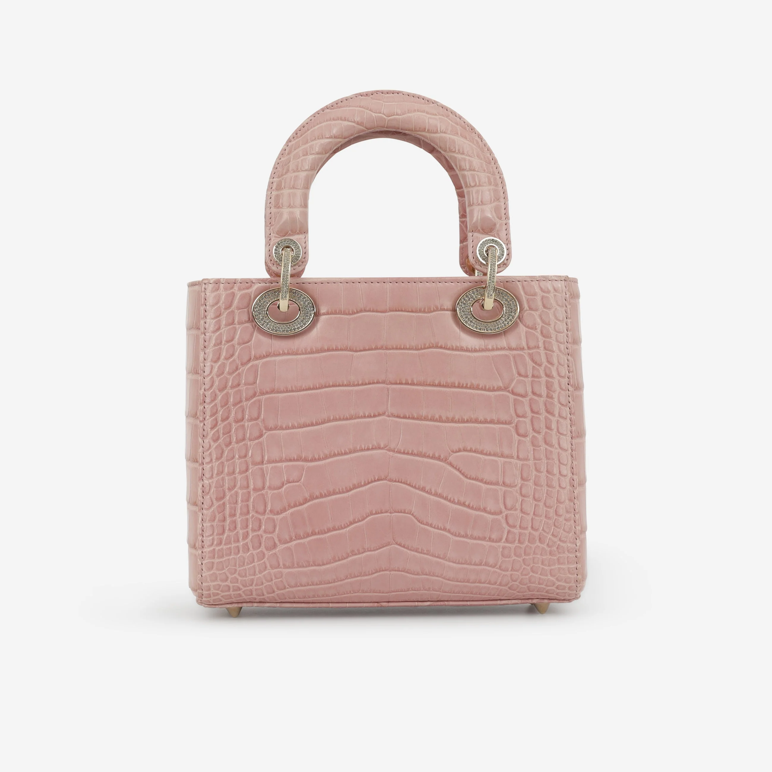 Dior Small Lady Dior - Blush Alligator With Strass | Champagne Gold Hardware - Image 3