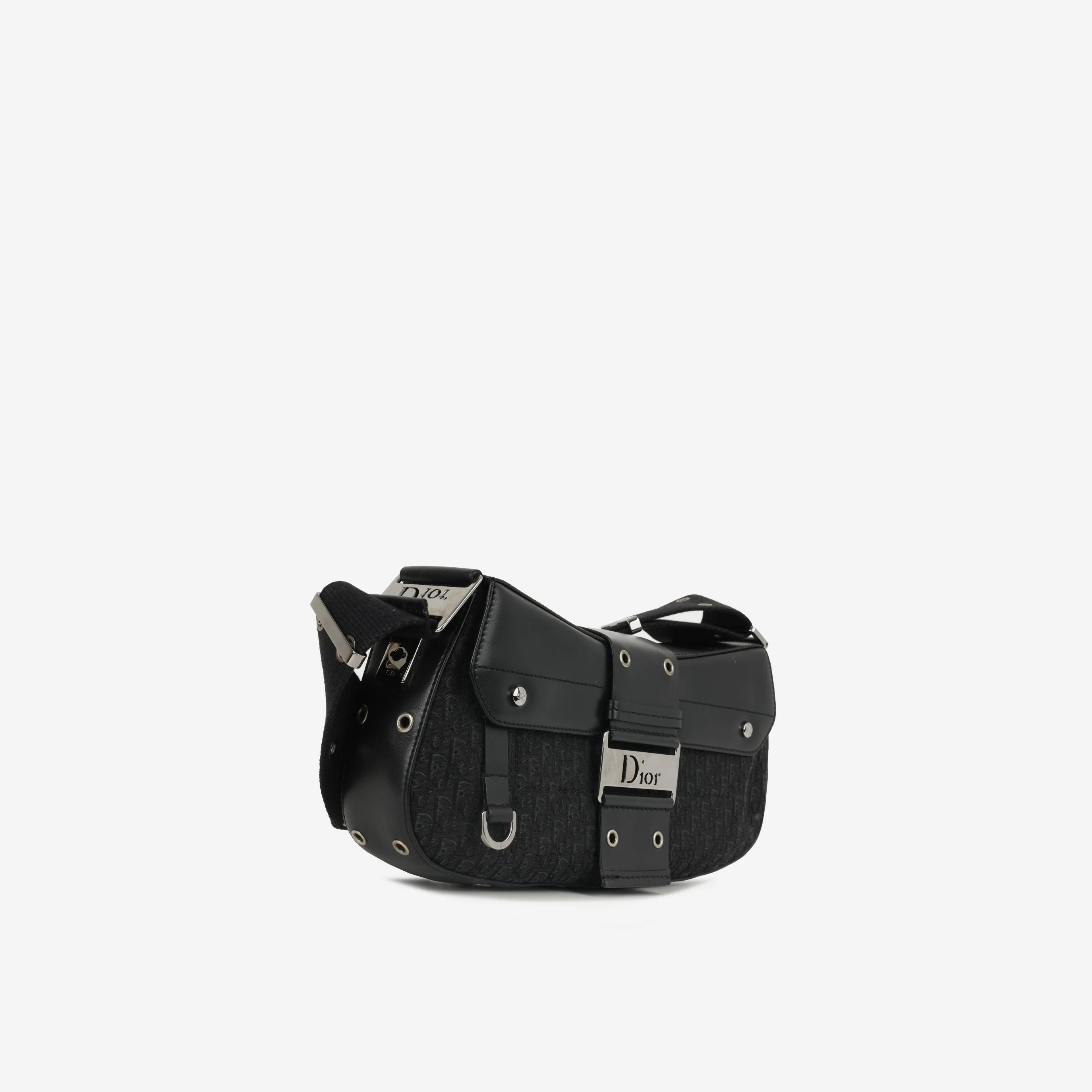 Dior Vintage Columbus Shoulder Bag - Black Oblique | Silver Hardware - Image 2