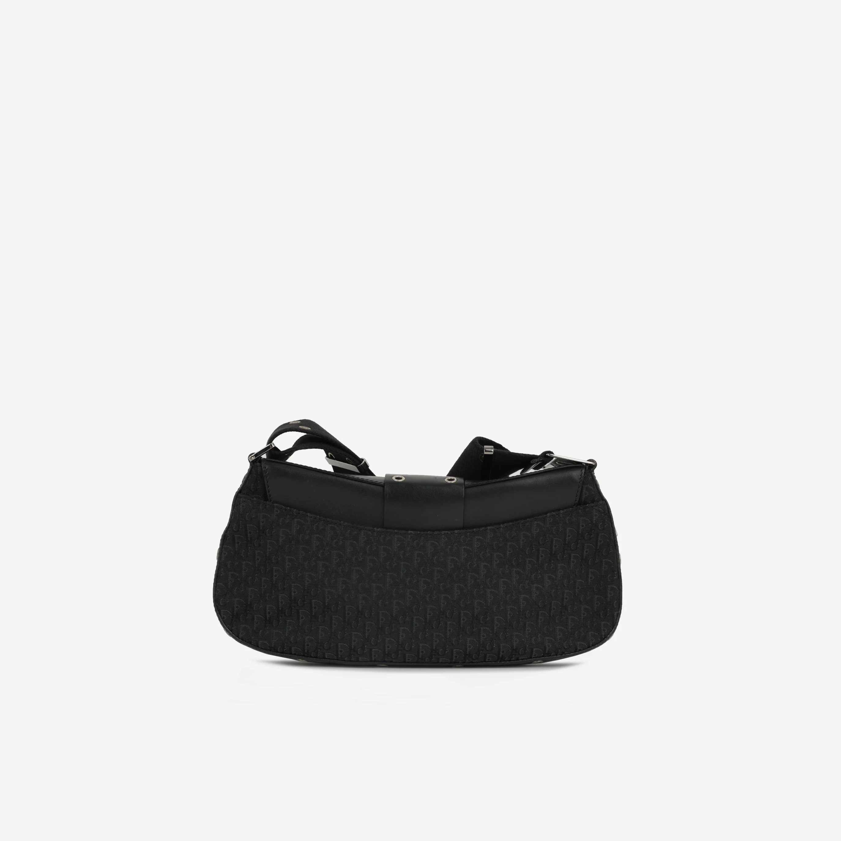 Dior Vintage Columbus Shoulder Bag - Black Oblique | Silver Hardware - Image 3