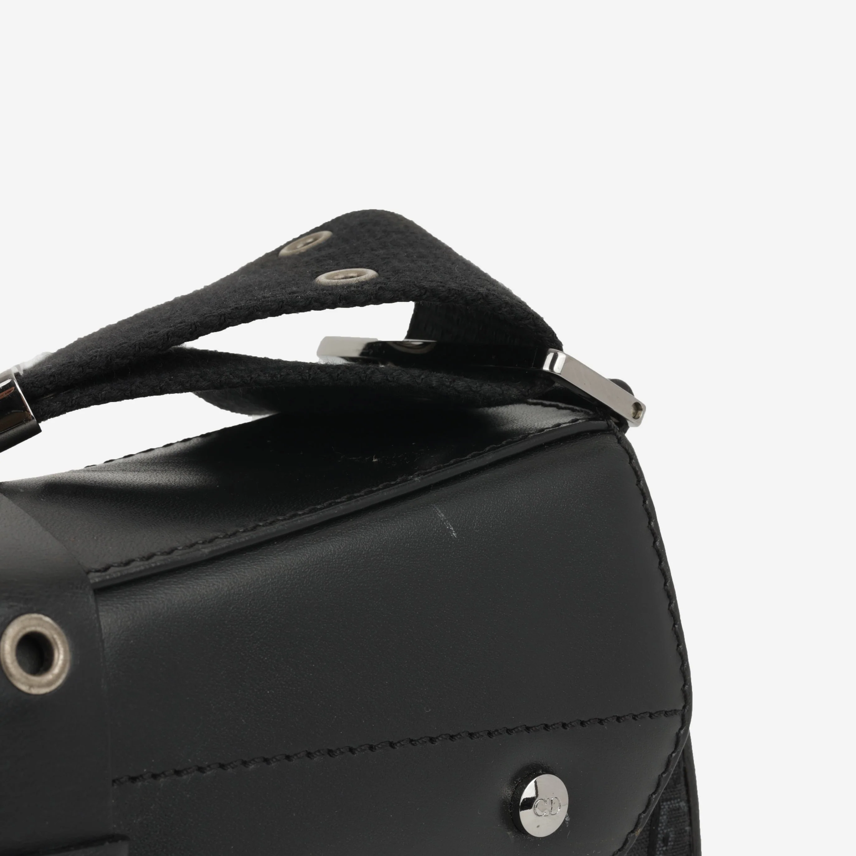 Dior Vintage Columbus Shoulder Bag - Black Oblique | Silver Hardware - Image 5