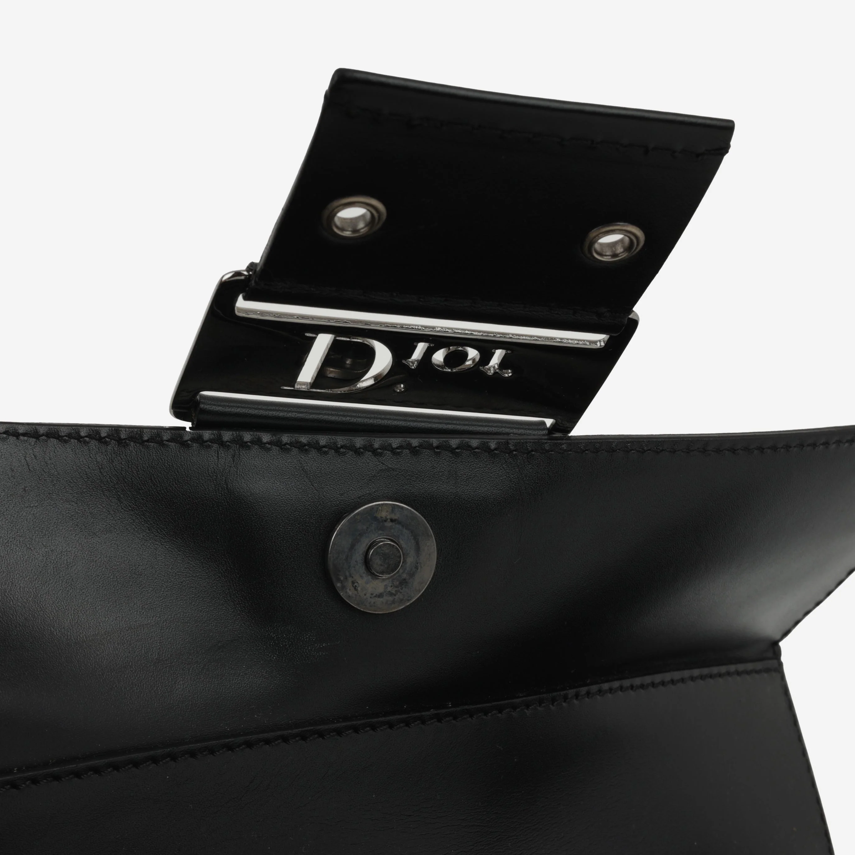 Dior Vintage Columbus Shoulder Bag - Black Oblique | Silver Hardware - Image 6