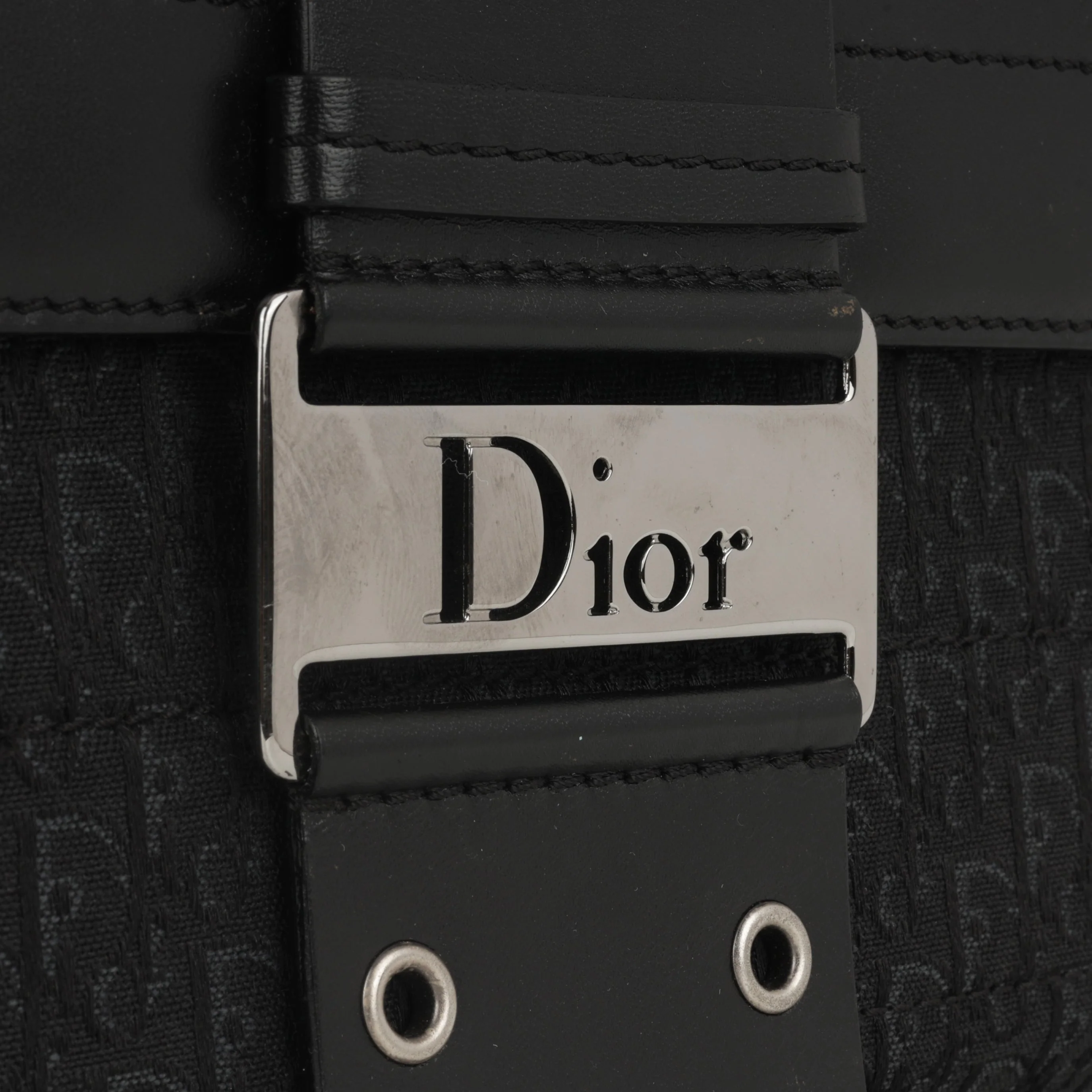 Dior Vintage Columbus Shoulder Bag - Black Oblique | Silver Hardware - Image 8