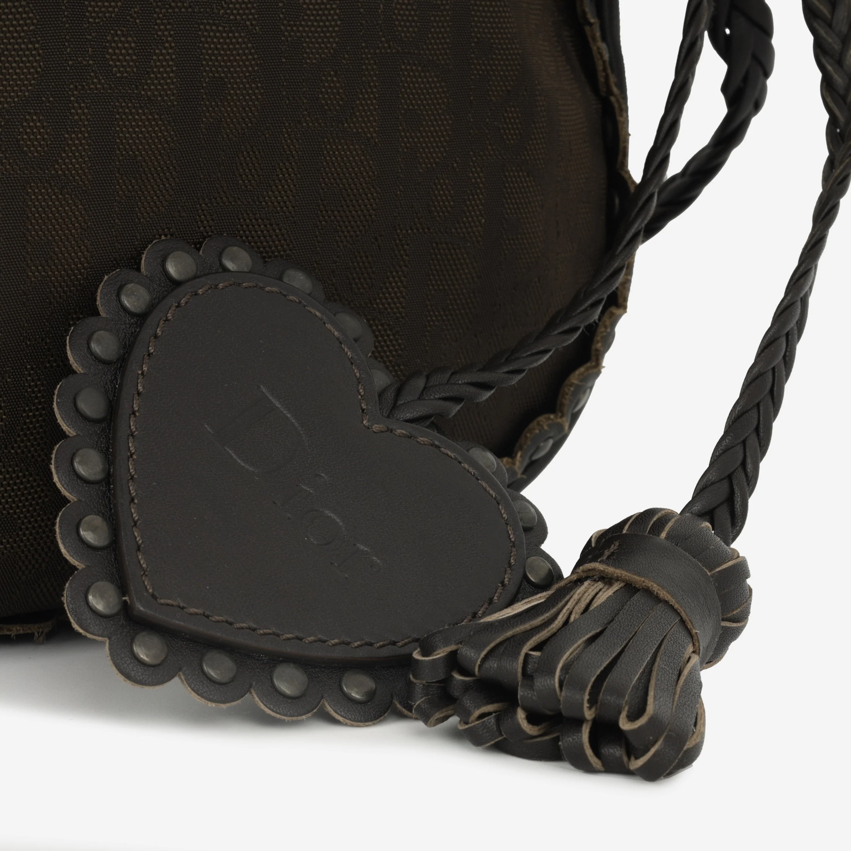 Dior Vintage Ethnic Heart Bag - Brown Oblique | Silver Hardware - Image 8