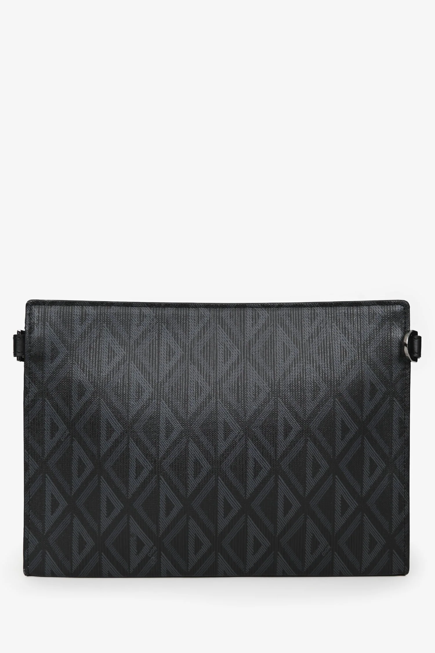 Dior Homme 2024 A5 Black Coated Canvas Triangle Pouch - Image 2