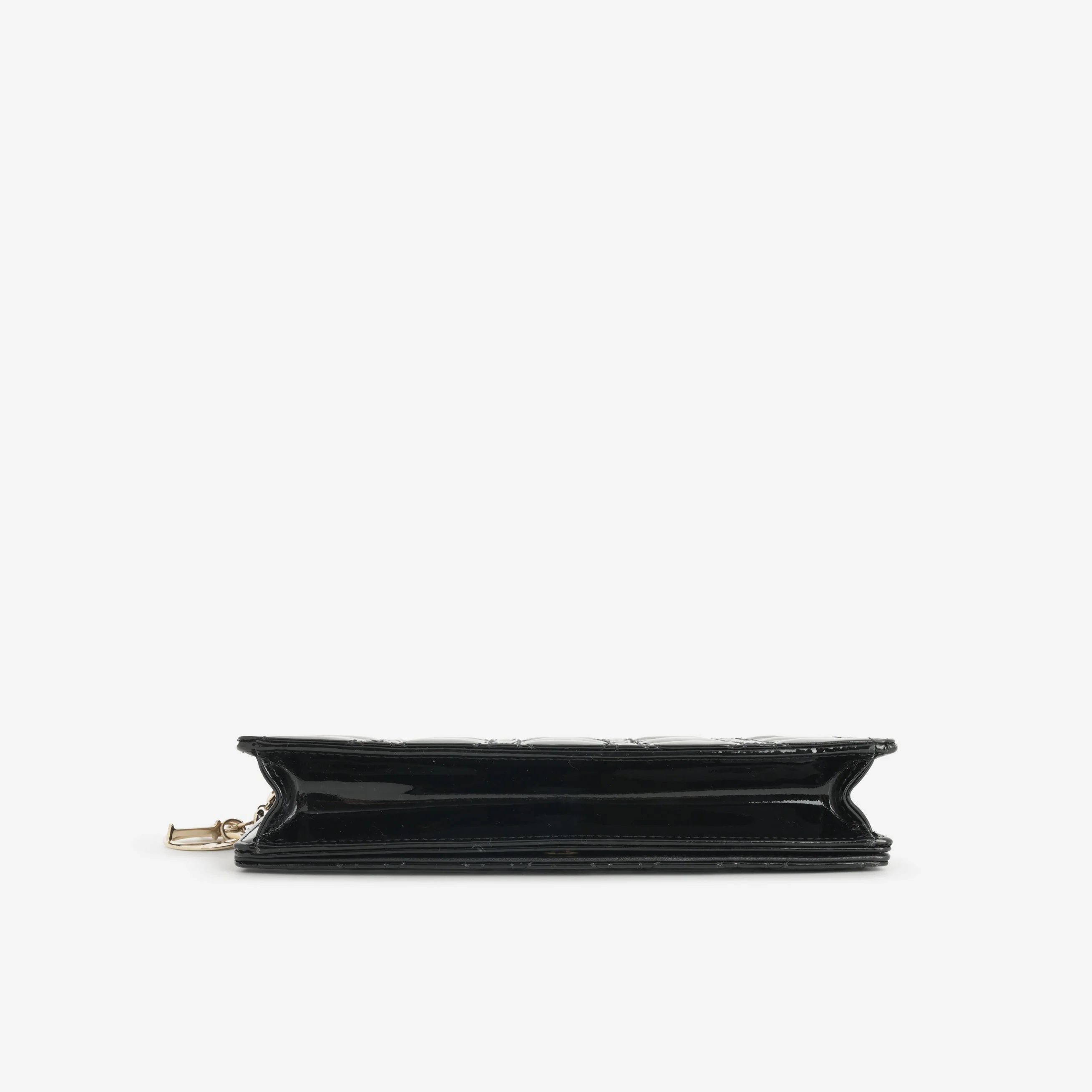 Dior Lady Dior Pouch - Black Patent Cannage | Champagne Gold Hardware - Image 5