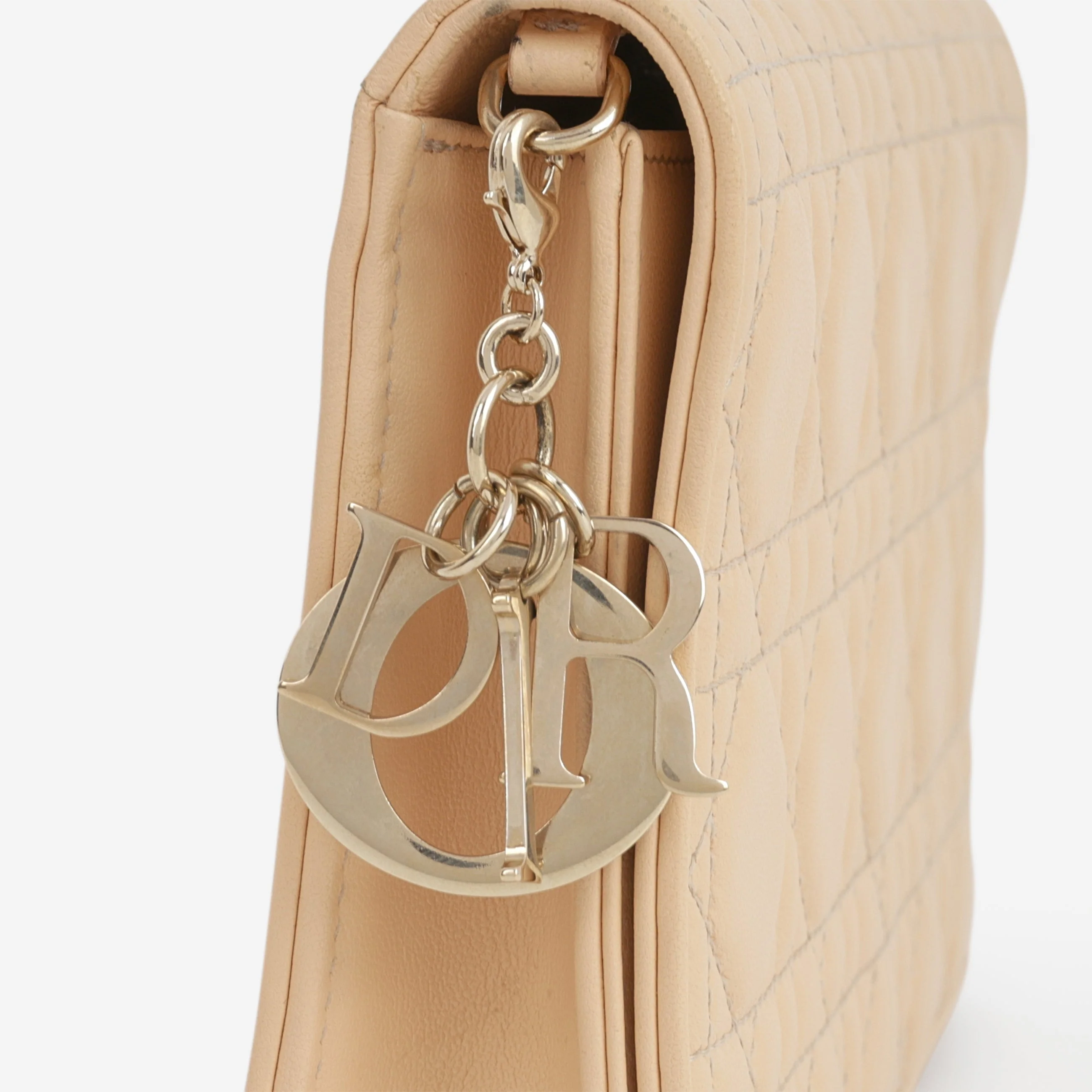 Dior Lady Dior Pouch - Nude Cannage | Champagne Gold Hardware - Image 3