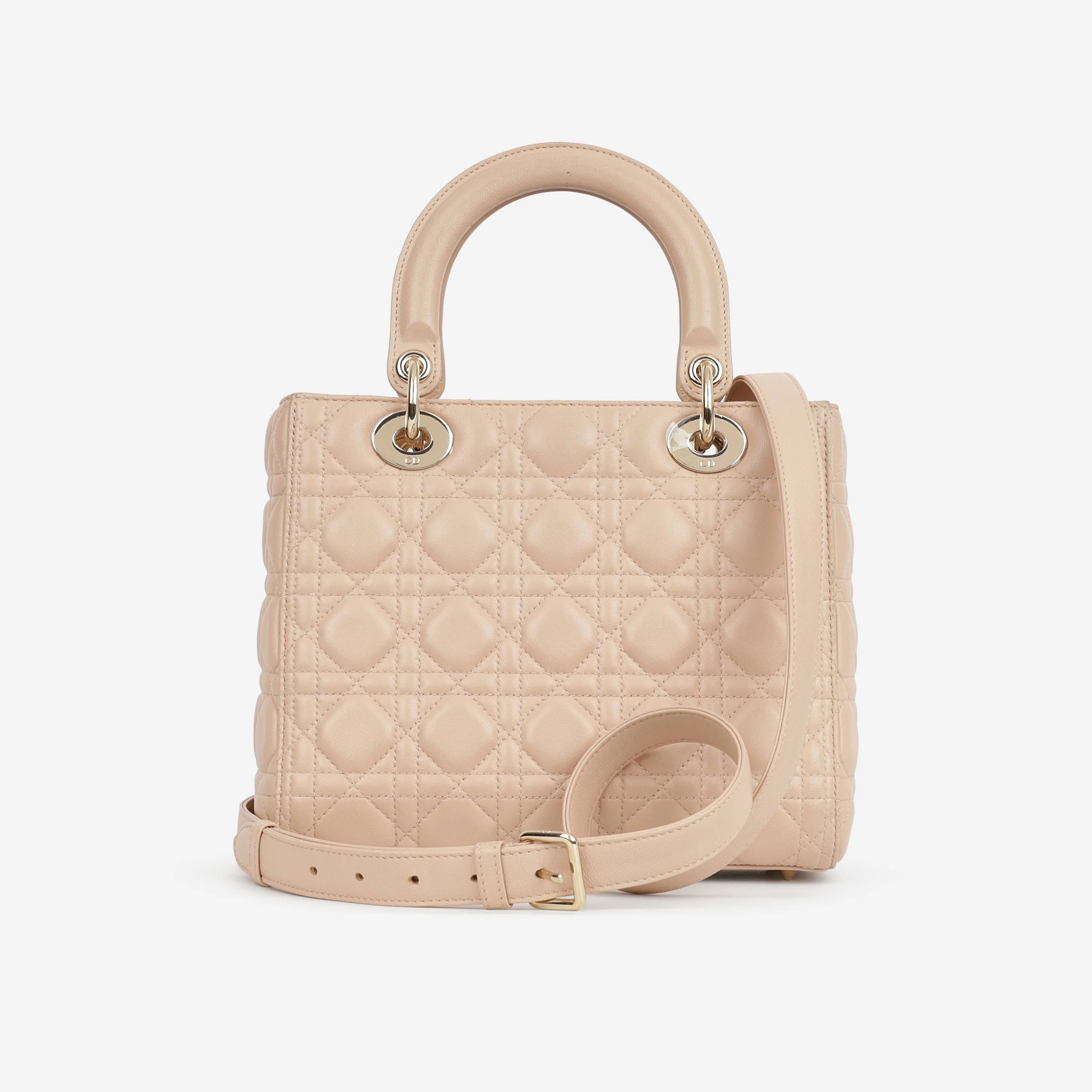 Dior Medium Lady Dior - Blush Lambskin | Champagne Gold Hardware - Image 3