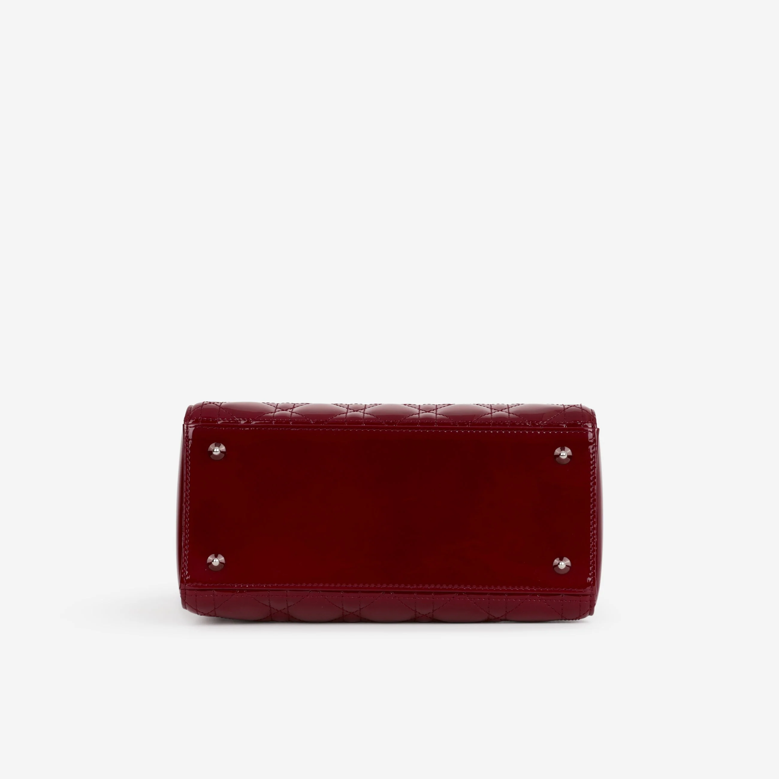 Dior Medium Lady Dior - Cherry Red Patent | Silver Hardware - Image 4