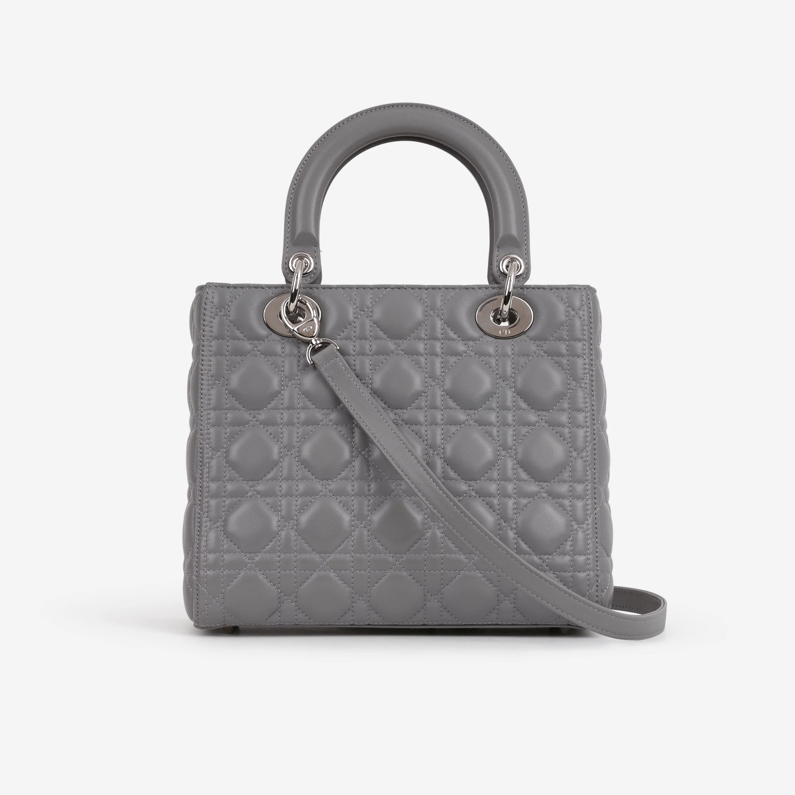 Dior Medium Lady Dior - Grey Lambskin - Image 5