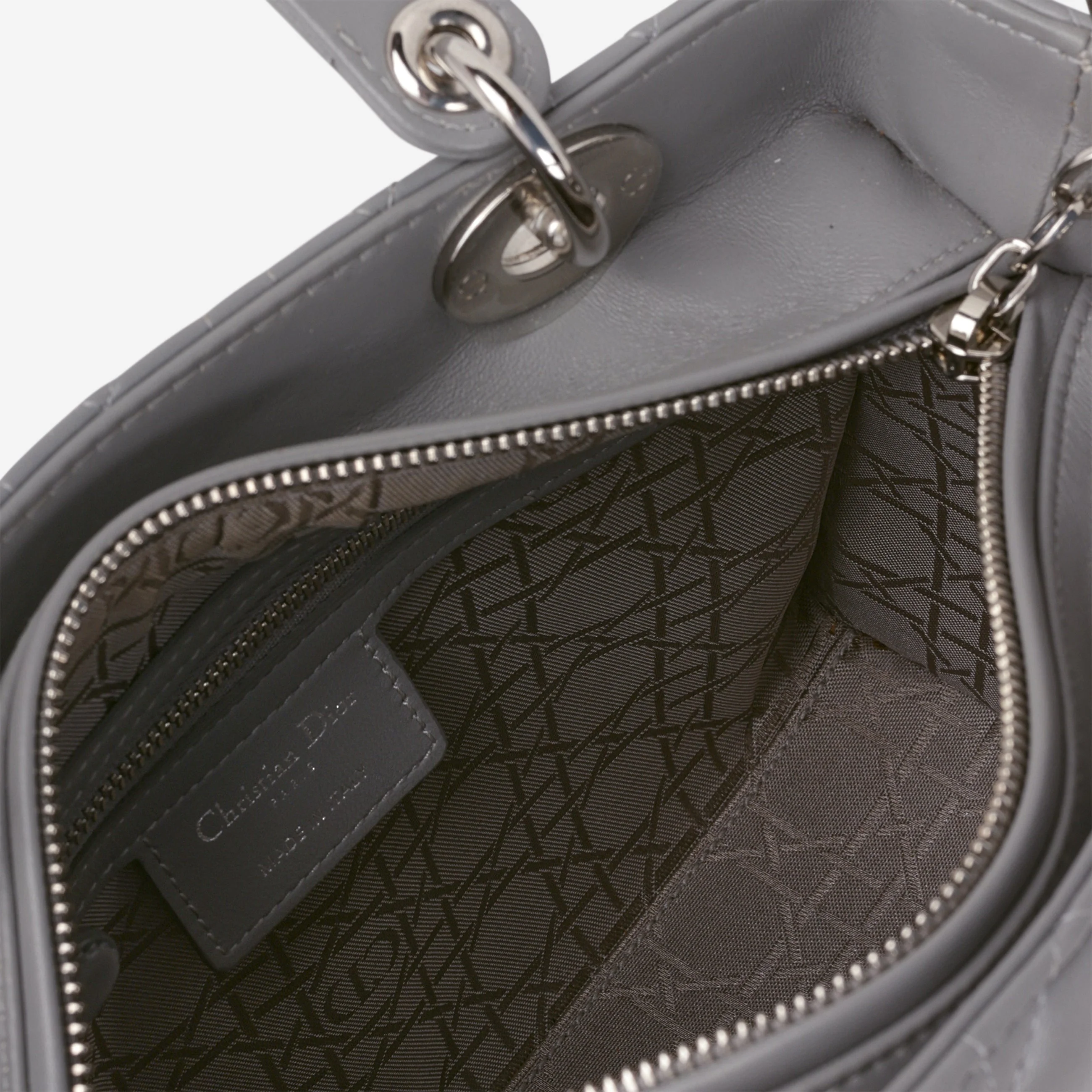 Dior Medium Lady Dior - Grey Lambskin - Image 6