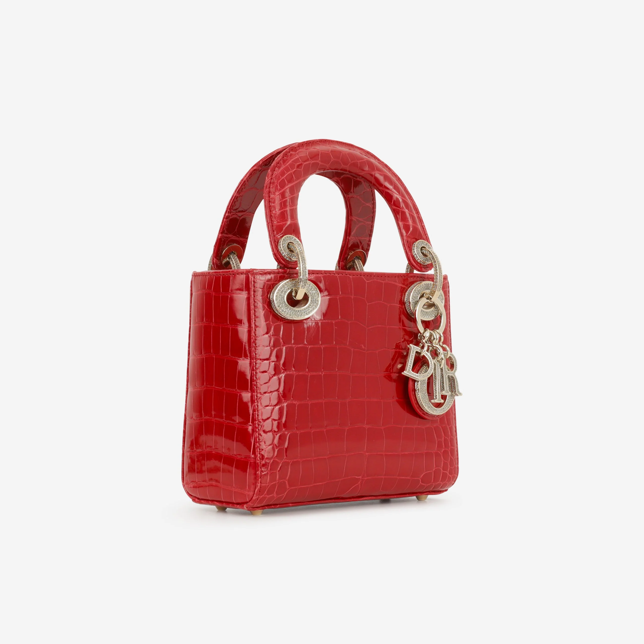 Dior Mini Lady Dior - Red Alligator | Champagne Gold Hardware - Image 2