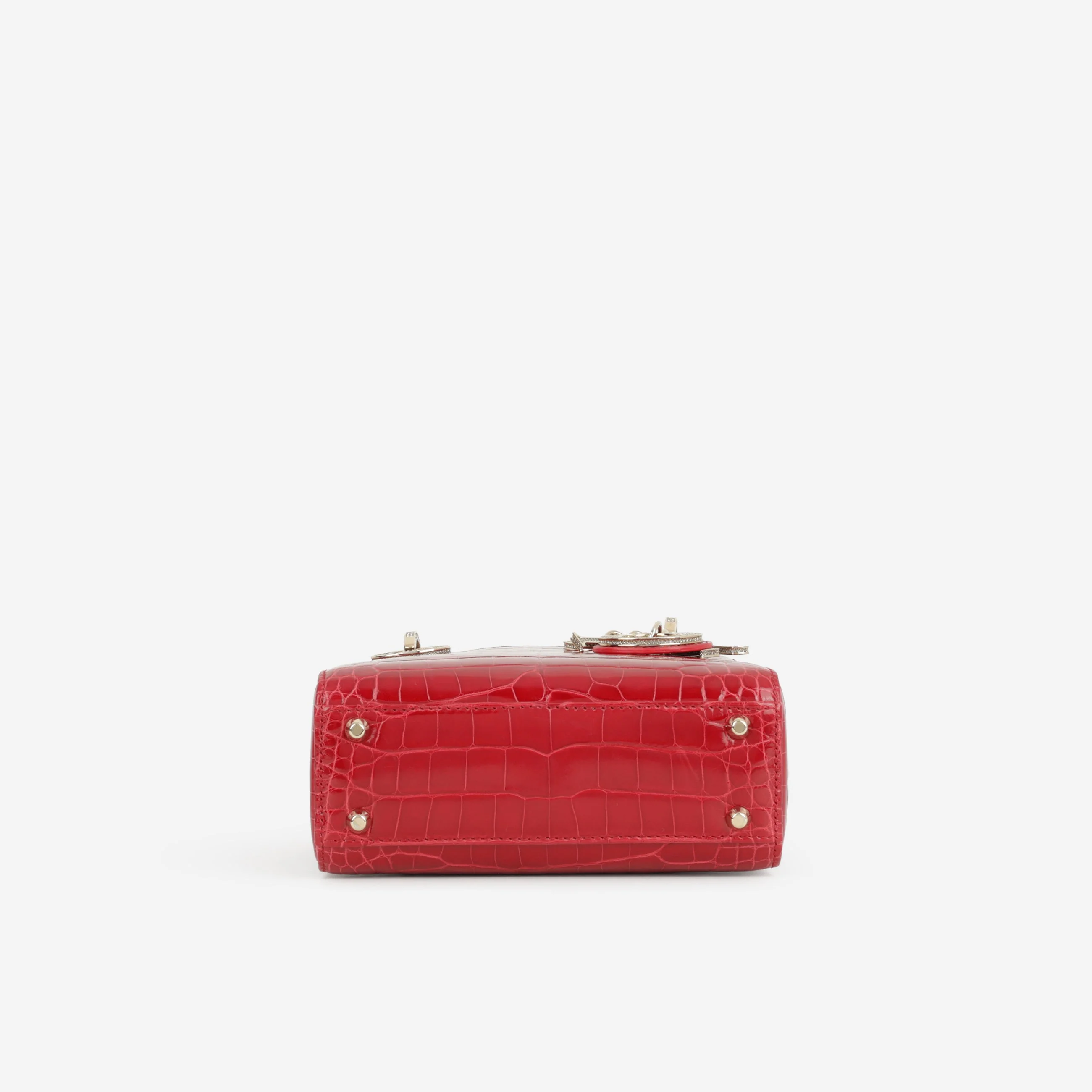 Dior Mini Lady Dior - Red Alligator | Champagne Gold Hardware - Image 4