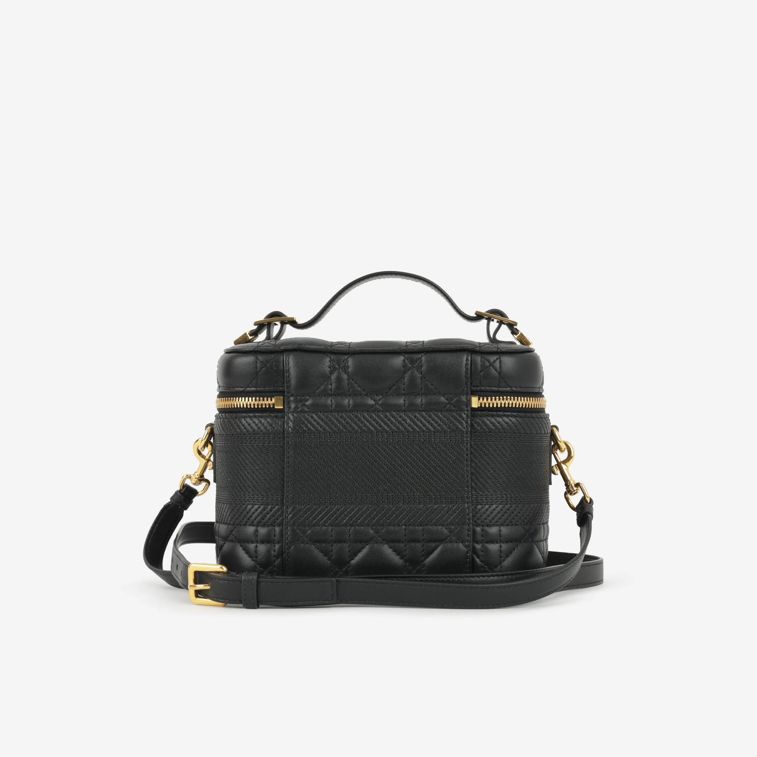 Dior Small DiorTravel Vanity Case with Strap - Black Lambskin / Embroidery | Gold Hardware - Image 3