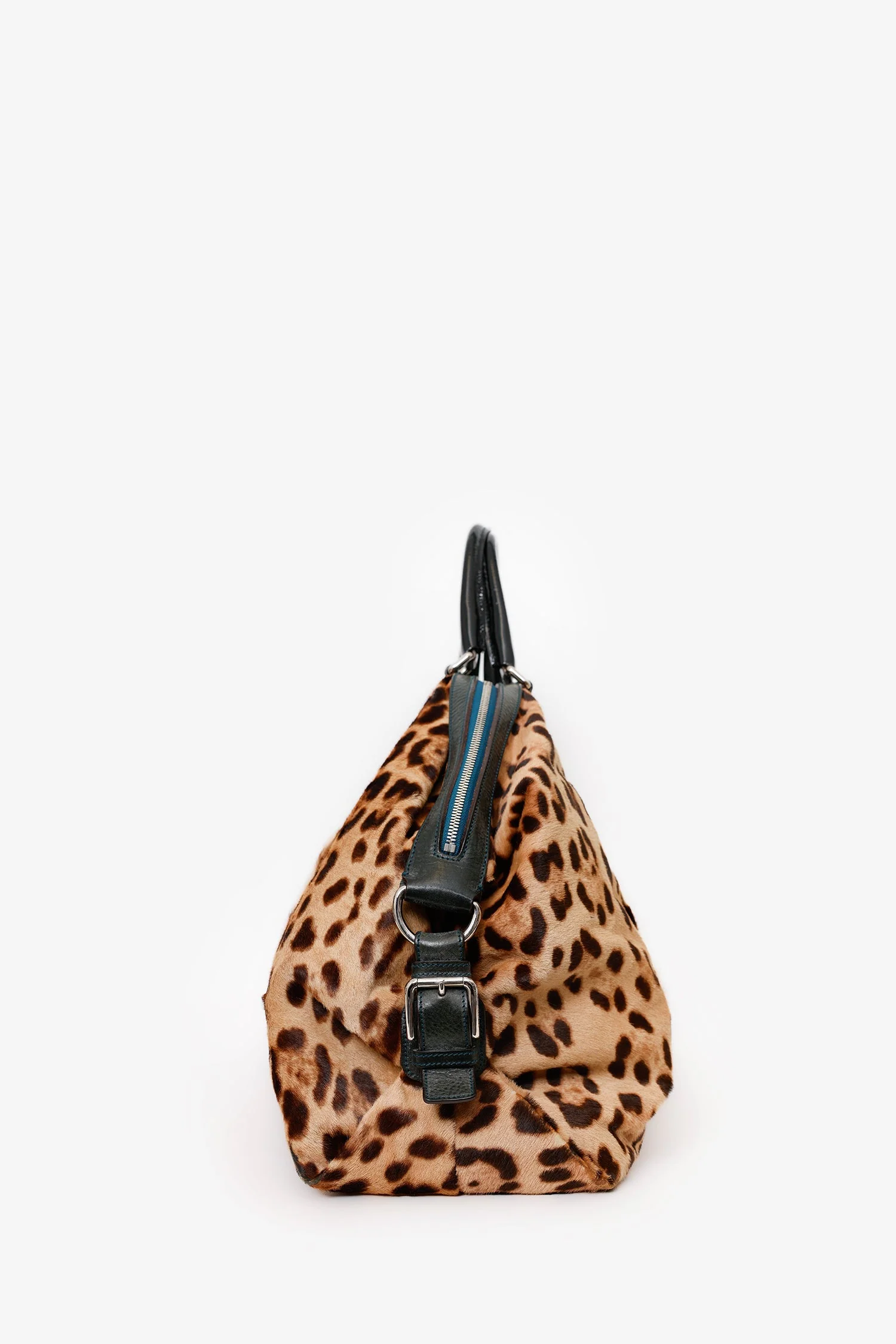 Dolce & Gabbana Beige Leopard Print Calfhair Miss Urbanette Satchel - Image 3